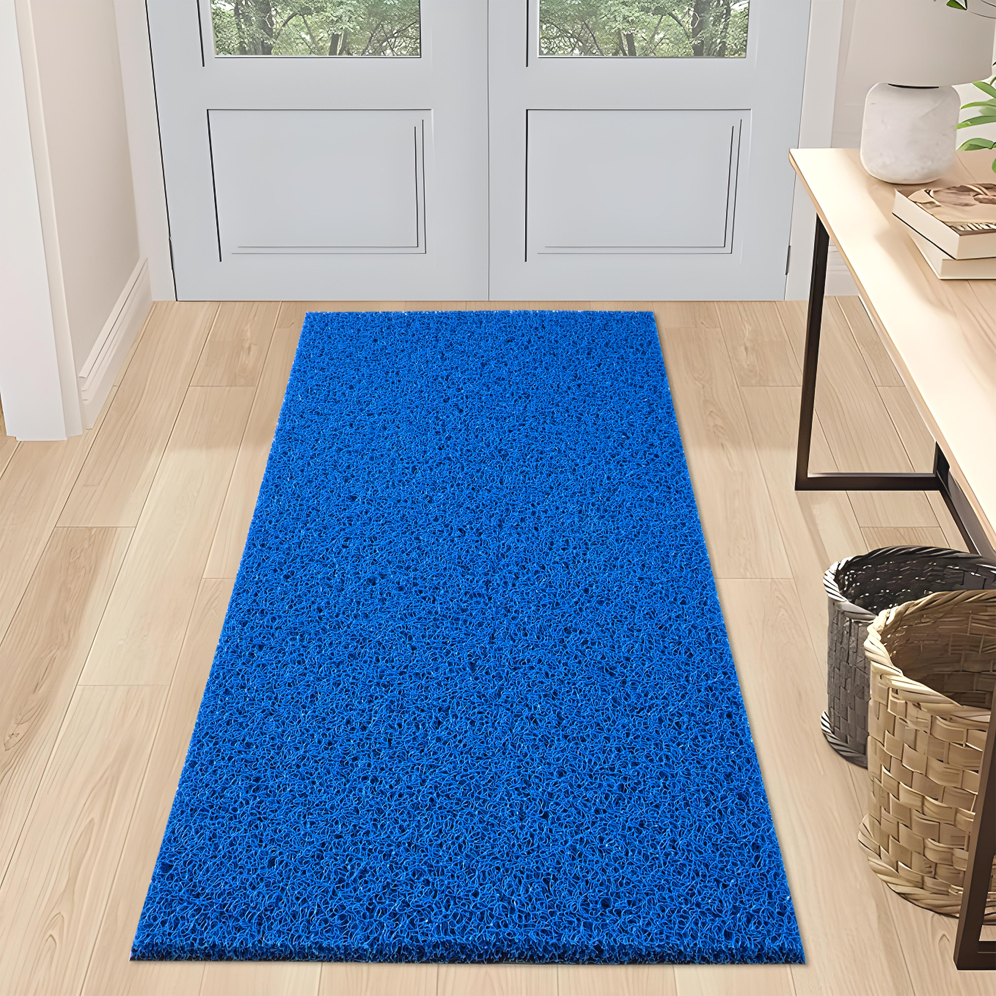 Kuber Industries 16x24 Inch Rubber PVC Water Absorbing Front Floor Mat  Door Mats for Home Entrance Large  Door MatsRugs for Office Bedroom  Kitchen  Anti Slip PaydanFoot Mat  Blue