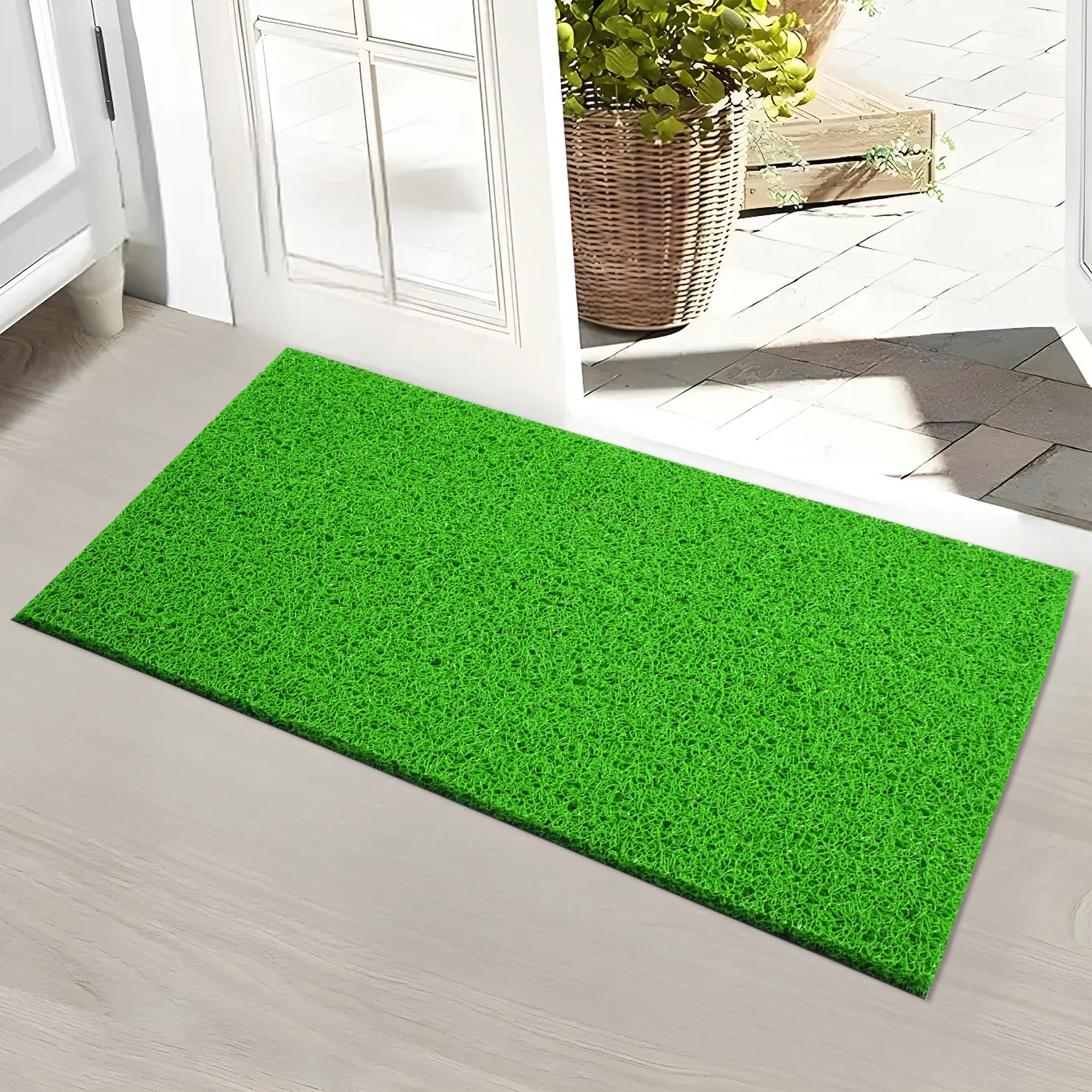 Kuber Industries 16x24 Inch Rubber PVC Water Absorbing Front Floor Mat  Door Mats for Home Entrance Large  Door MatsRugs for Office Bedroom  Kitchen  Anti Slip PaydanFoot Mat  Green