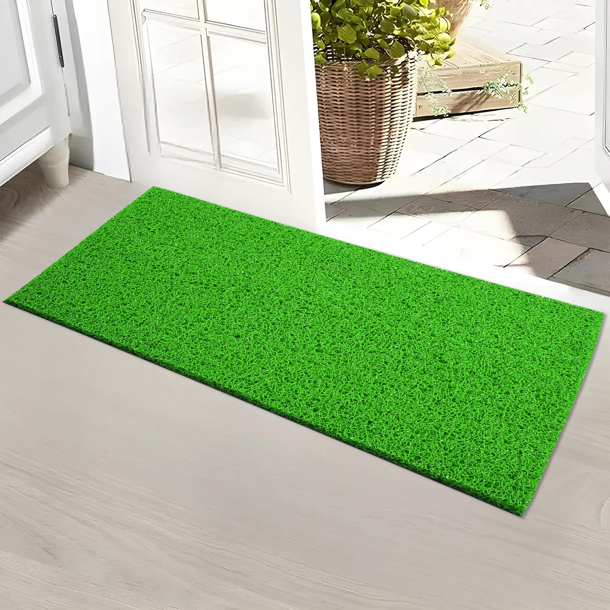 Kuber Industries 16x24 Inch Rubber PVC Water Absorbing Front Floor Mat  Door Mats for Home Entrance Large  Door MatsRugs for Office Bedroom  Kitchen  Anti Slip PaydanFoot Mat  Green