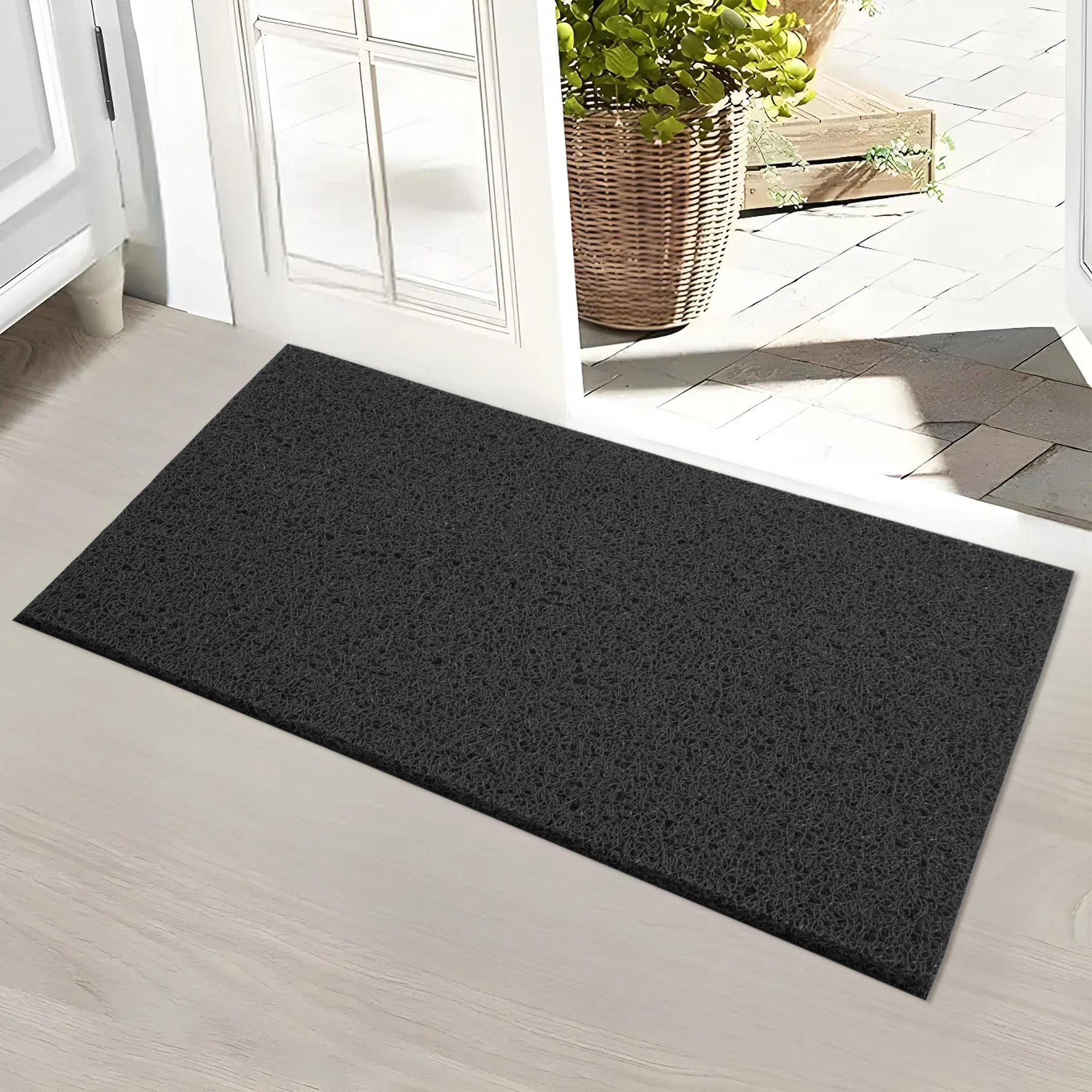 Kuber Industries 16x24 Inch Rubber PVC Water Absorbing Front Floor Mat  Door Mats for Home Entrance Large  Door MatsRugs for Office Bedroom  Kitchen  Anti Slip PaydanFoot Mat  Black