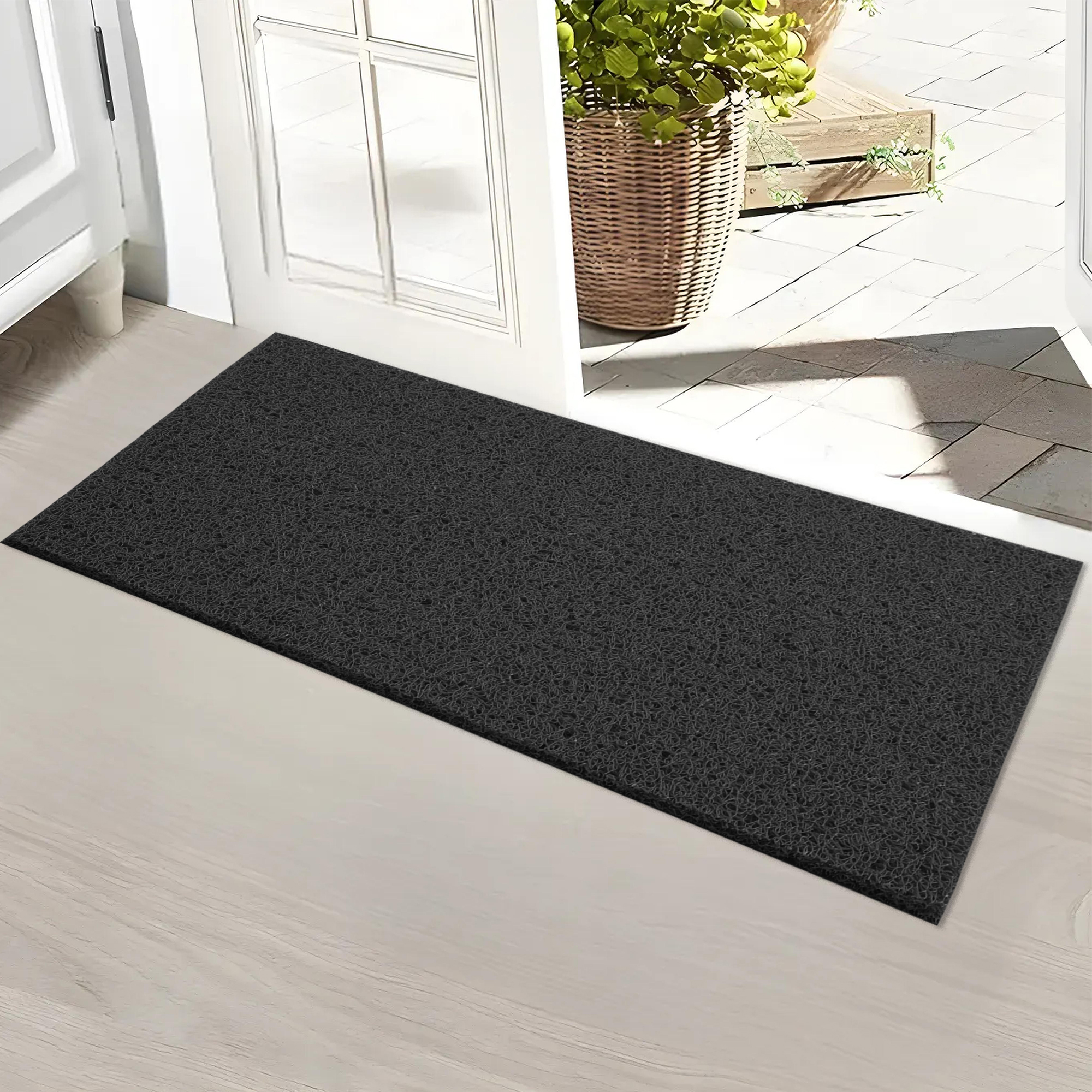 Kuber Industries 16x24 Inch Rubber PVC Water Absorbing Front Floor Mat  Door Mats for Home Entrance Large  Door MatsRugs for Office Bedroom  Kitchen  Anti Slip PaydanFoot Mat  Black
