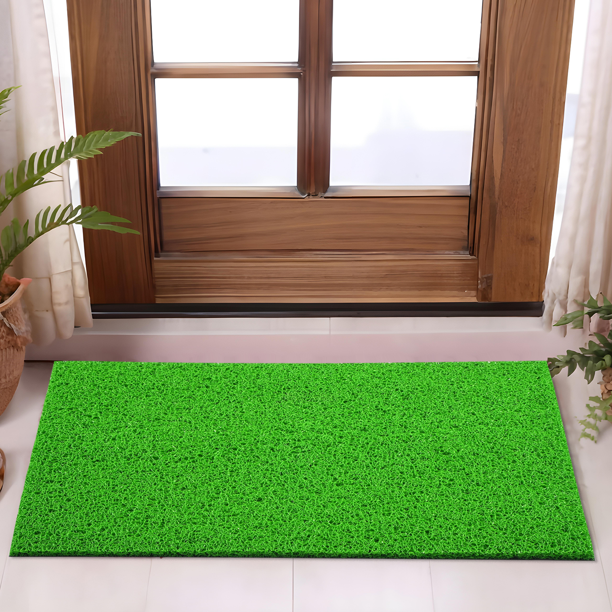 Kuber Industries 16x24 Inch Rubber PVC Water Absorbing Front Floor Mat  Door Mats for Home Entrance Large  Door MatsRugs for Office Bedroom  Kitchen  Anti Slip PaydanFoot Mat  Green