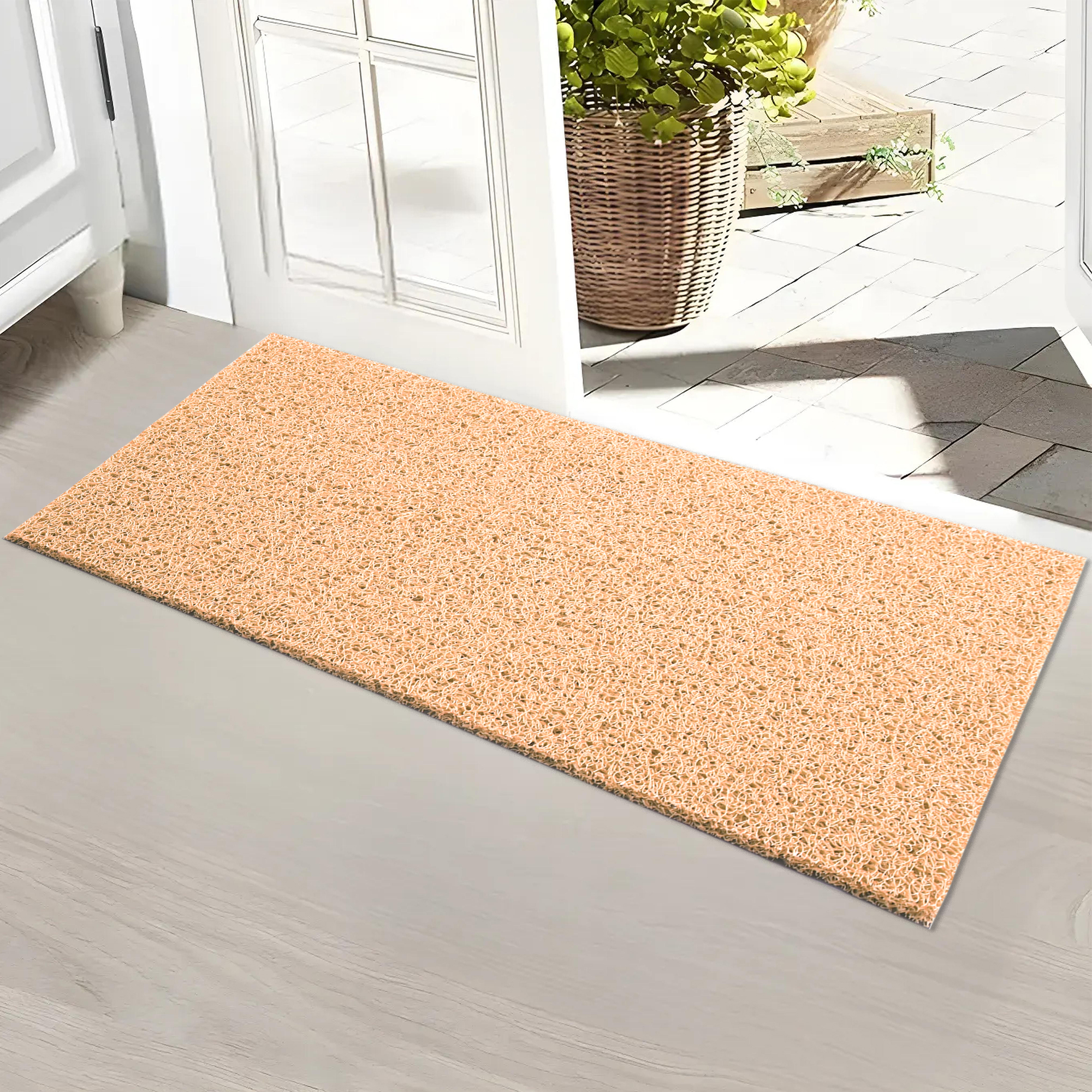Kuber Industries 16x24 Inch Rubber PVC Water Absorbing Front Floor Mat  Door Mats for Home Entrance Large  Door MatsRugs for Office Bedroom  Kitchen  Anti Slip PaydanFoot Mat  Cream