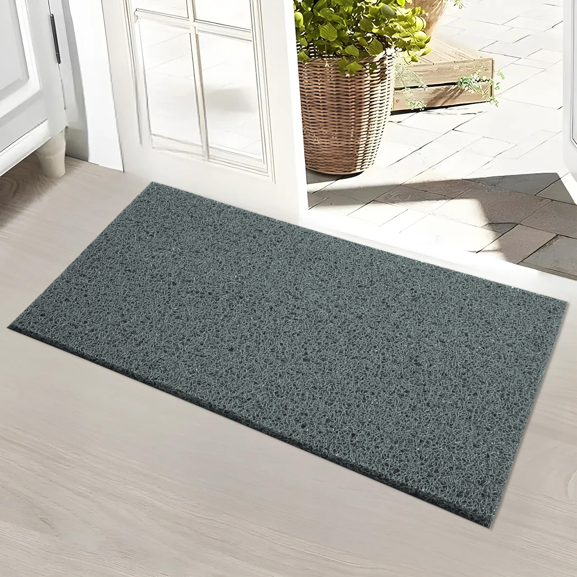 Kuber Industries 16x24 Inch Rubber PVC Water Absorbing Front Floor Mat  Door Mats for Home Entrance Large  Door MatsRugs for Office Bedroom  Kitchen  Anti Slip PaydanFoot Mat  Grey