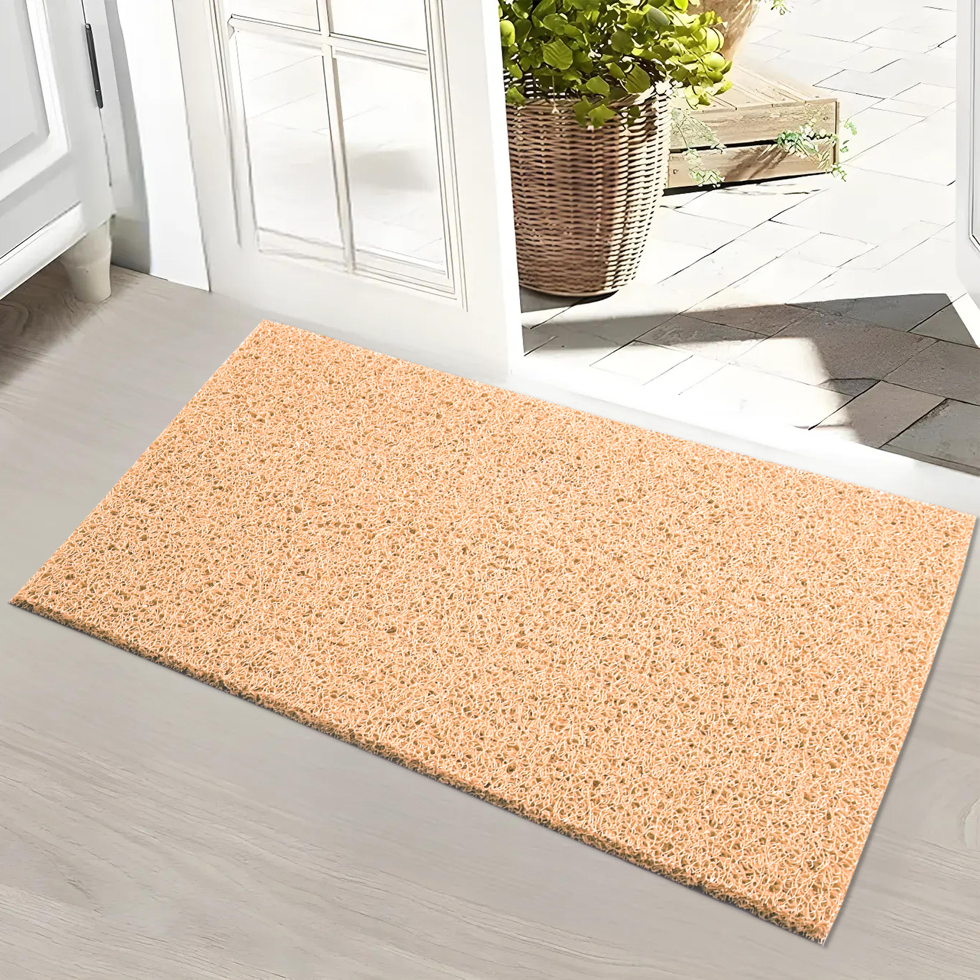 Kuber Industries 16x24 Inch Rubber PVC Water Absorbing Front Floor Mat  Door Mats for Home Entrance Large  Door MatsRugs for Office Bedroom  Kitchen  Anti Slip PaydanFoot Mat  Cream