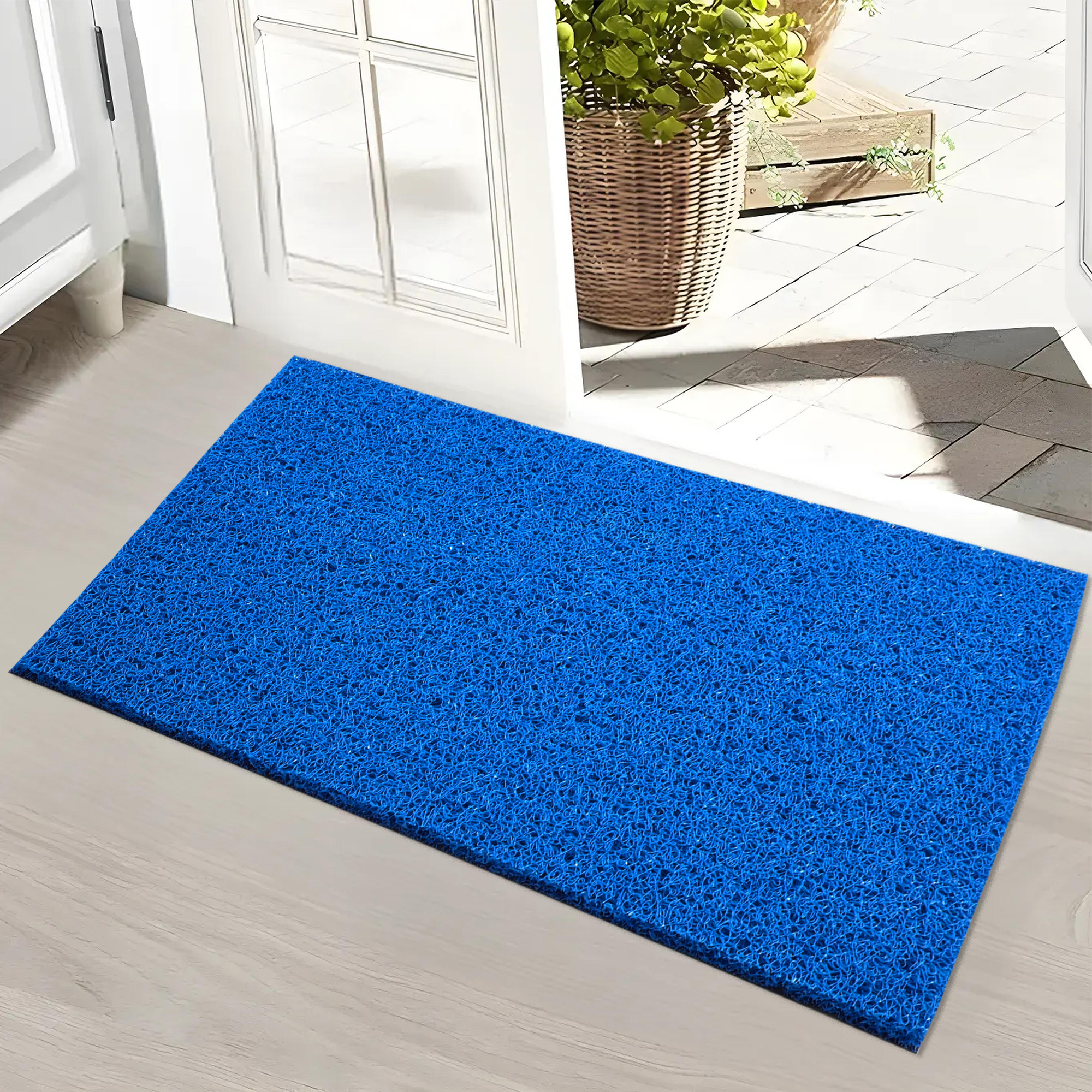 Kuber Industries 16x24 Inch Rubber PVC Water Absorbing Front Floor Mat  Door Mats for Home Entrance Large  Door MatsRugs for Office Bedroom  Kitchen  Anti Slip PaydanFoot Mat  Blue