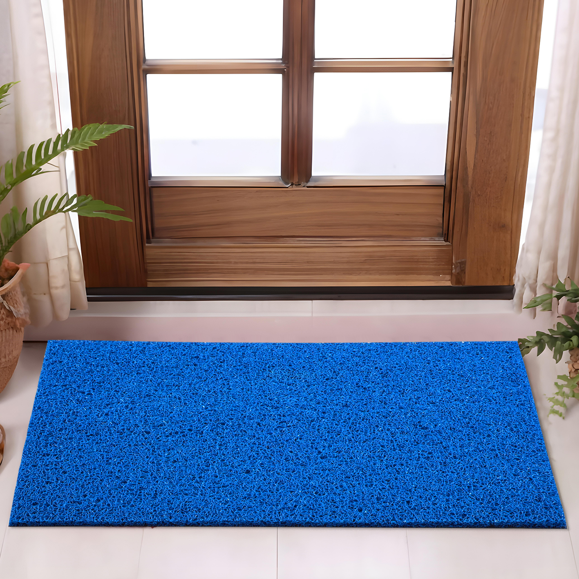 Kuber Industries 16x24 Inch Rubber PVC Water Absorbing Front Floor Mat  Door Mats for Home Entrance Large  Door MatsRugs for Office Bedroom  Kitchen  Anti Slip PaydanFoot Mat  Blue