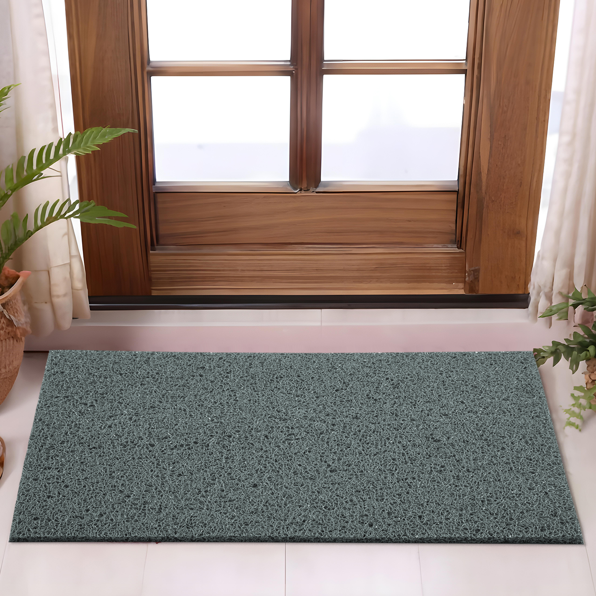 Kuber Industries 16x24 Inch Rubber PVC Water Absorbing Front Floor Mat  Door Mats for Home Entrance Large  Door MatsRugs for Office Bedroom  Kitchen  Anti Slip PaydanFoot Mat  Grey