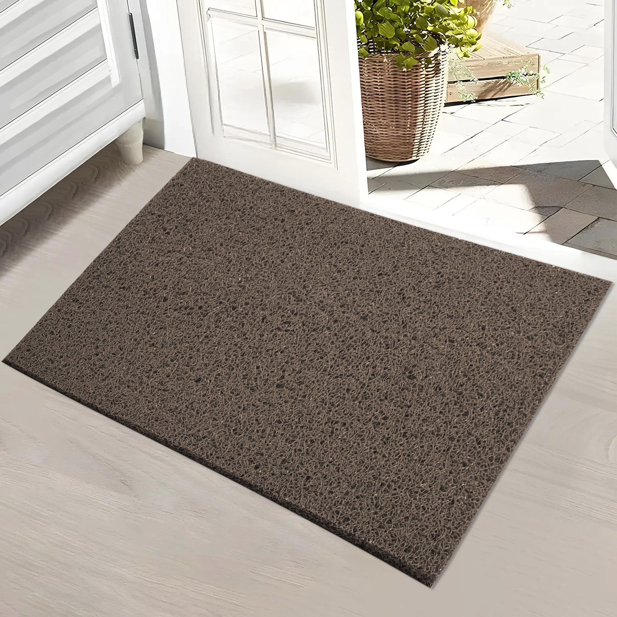 Kuber Industries 16x24 Inch Rubber PVC Water Absorbing Front Floor Mat  Door Mats for Home Entrance Large  Door MatsRugs for Office Bedroom  Kitchen  Anti Slip PaydanFoot Mat  Brown
