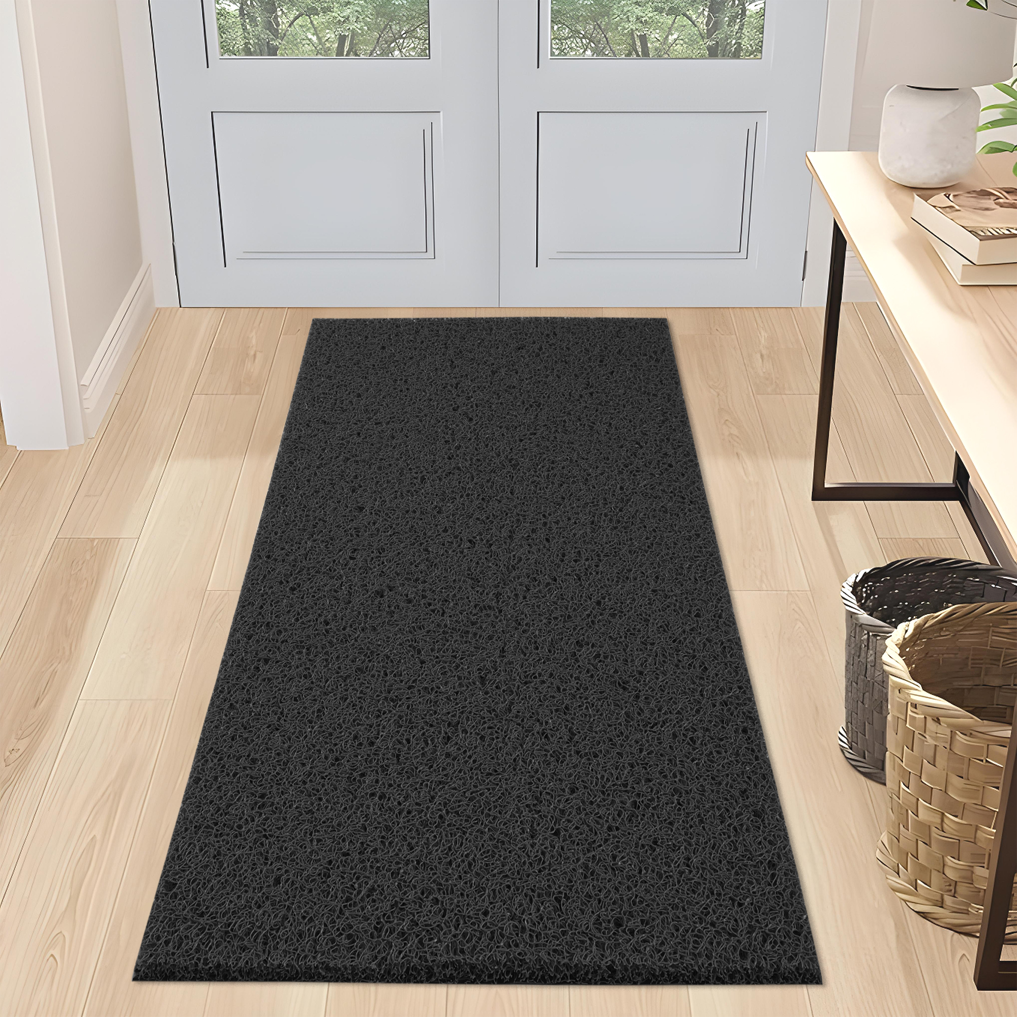 Kuber Industries 16x24 Inch Rubber PVC Water Absorbing Front Floor Mat  Door Mats for Home Entrance Large  Door MatsRugs for Office Bedroom  Kitchen  Anti Slip PaydanFoot Mat  Black