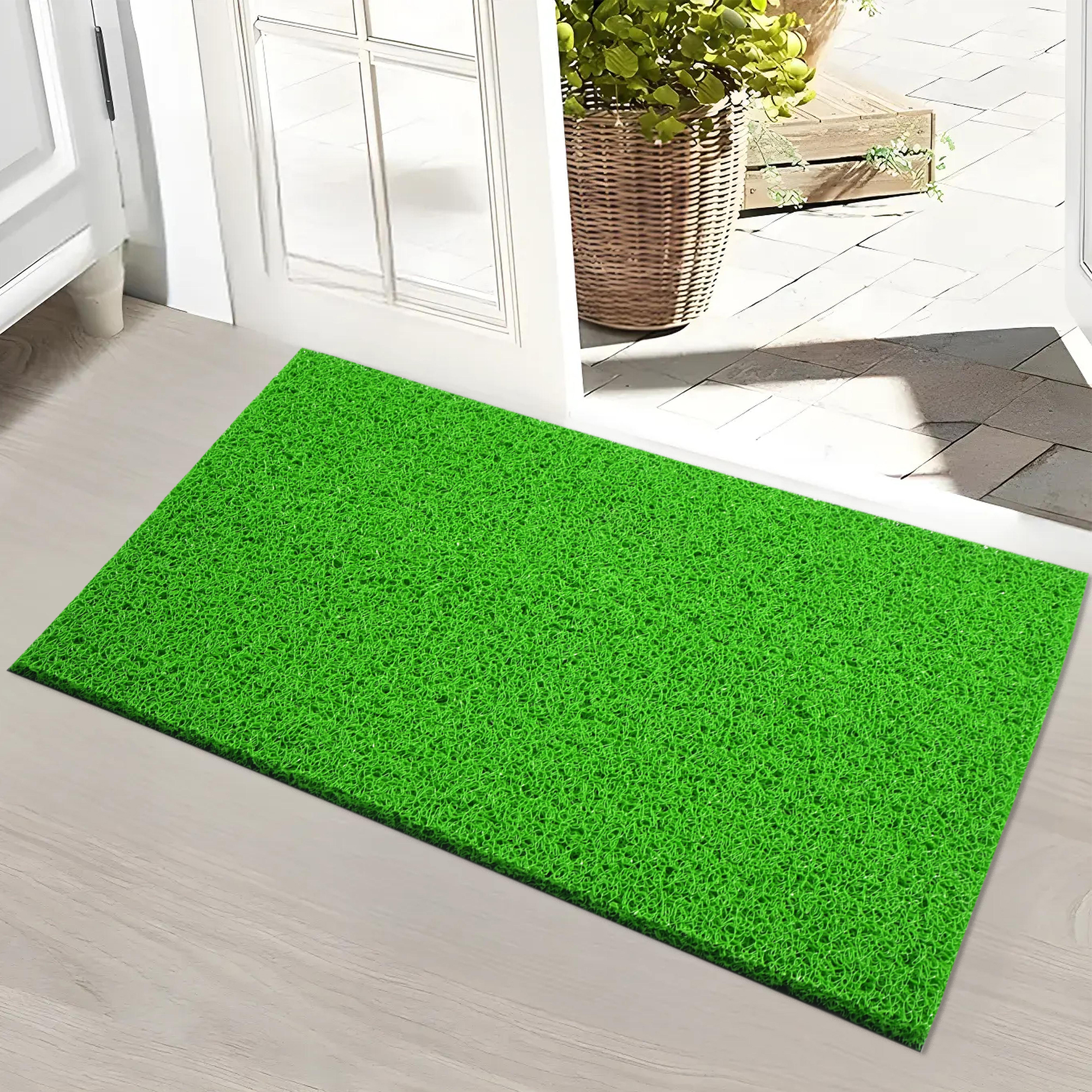Kuber Industries 16x24 Inch Rubber PVC Water Absorbing Front Floor Mat  Door Mats for Home Entrance Large  Door MatsRugs for Office Bedroom  Kitchen  Anti Slip PaydanFoot Mat  Green