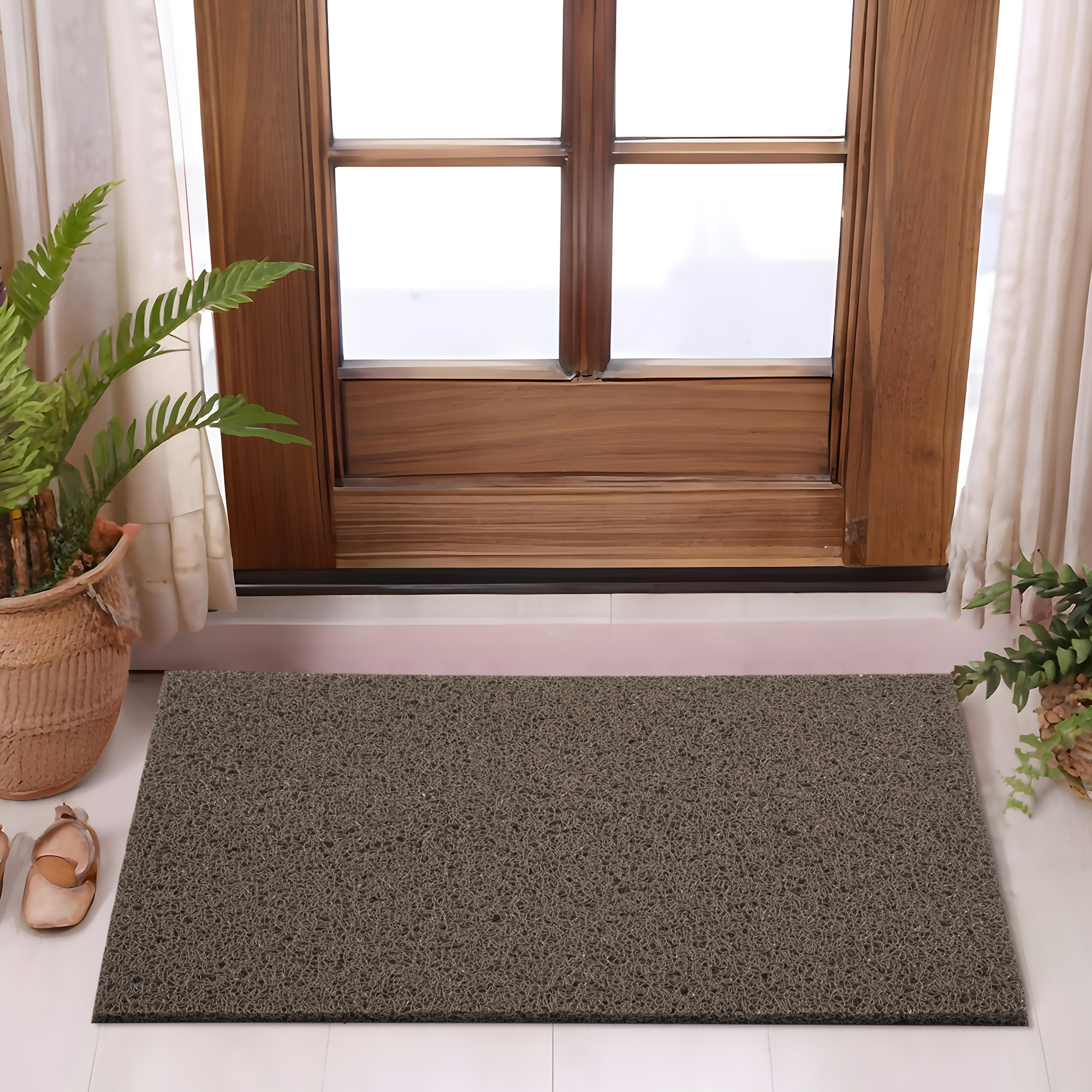 Kuber Industries 16x24 Inch Rubber PVC Water Absorbing Front Floor Mat  Door Mats for Home Entrance Large  Door MatsRugs for Office Bedroom  Kitchen  Anti Slip PaydanFoot Mat  Brown