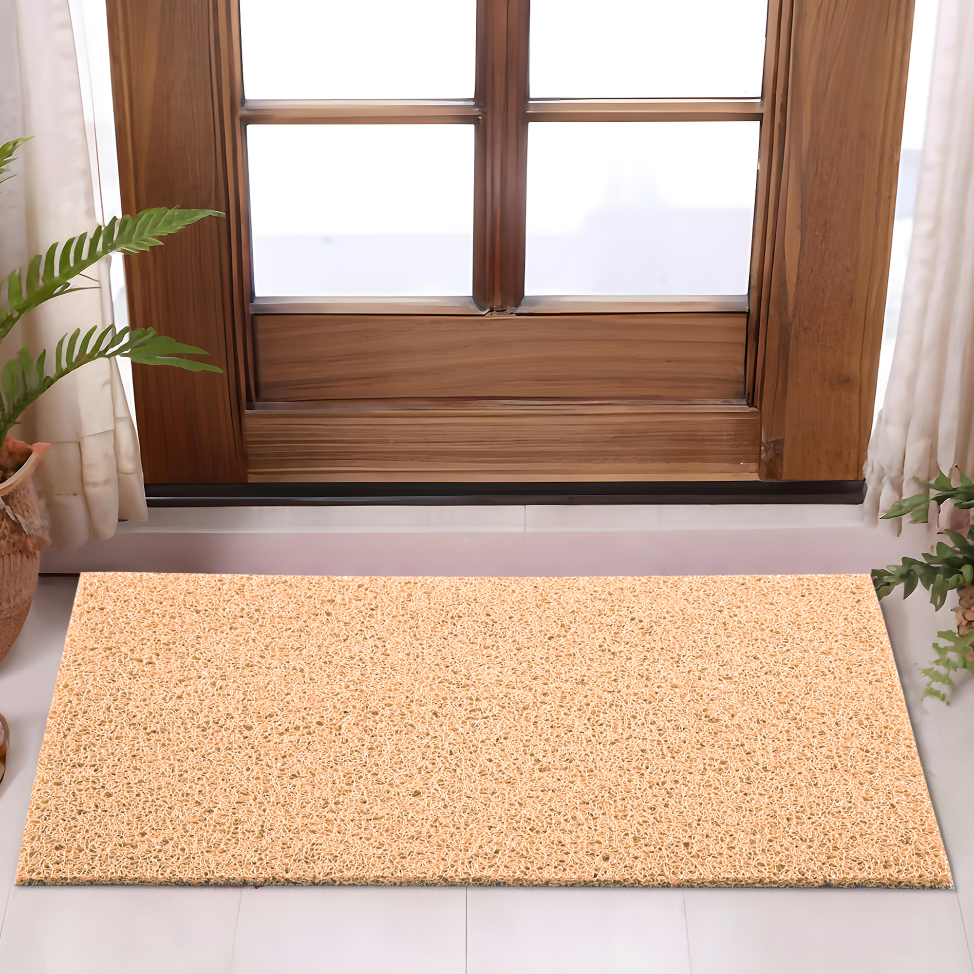 Kuber Industries 16x24 Inch Rubber PVC Water Absorbing Front Floor Mat  Door Mats for Home Entrance Large  Door MatsRugs for Office Bedroom  Kitchen  Anti Slip PaydanFoot Mat  Cream