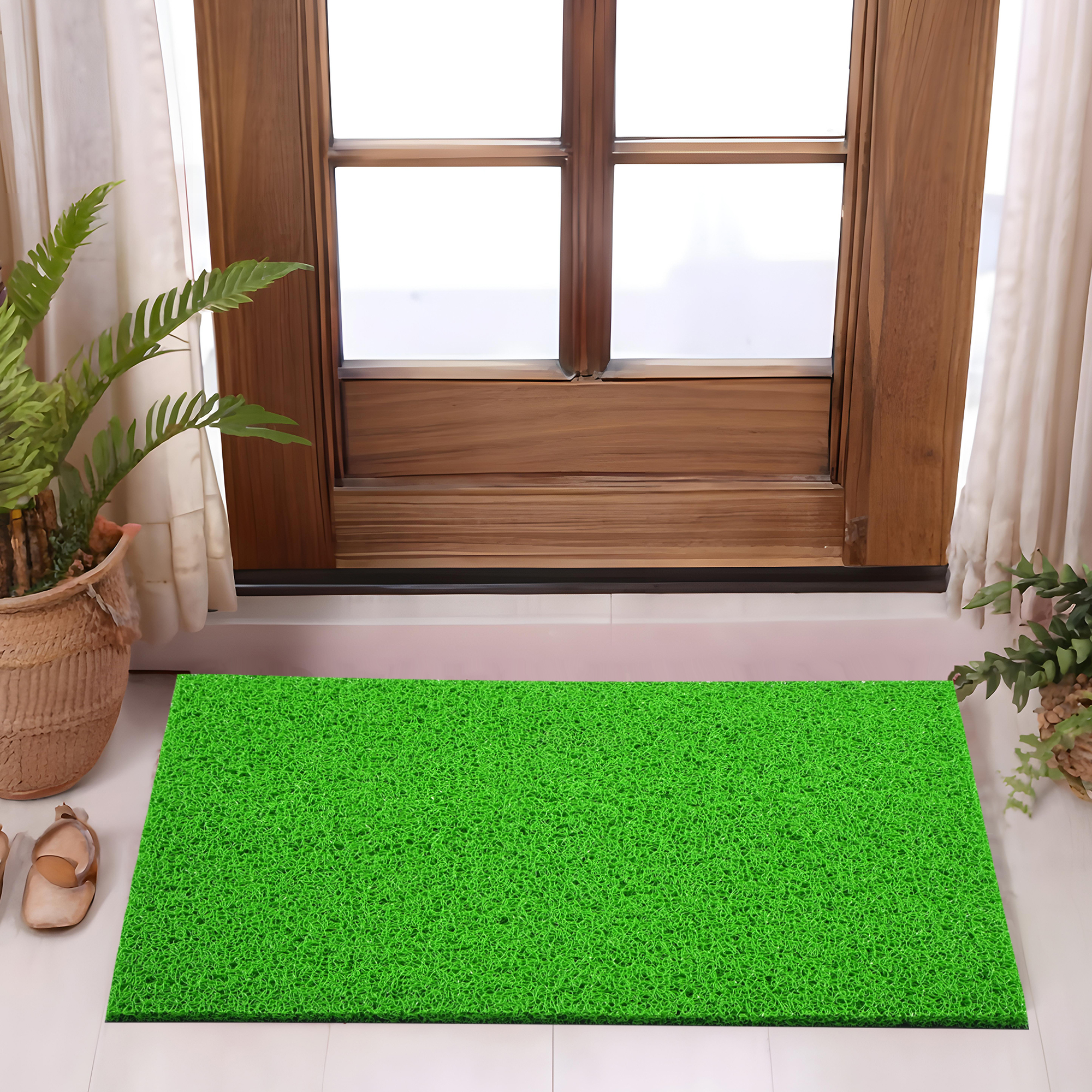 Kuber Industries 16x24 Inch Rubber PVC Water Absorbing Front Floor Mat  Door Mats for Home Entrance Large  Door MatsRugs for Office Bedroom  Kitchen  Anti Slip PaydanFoot Mat  Green