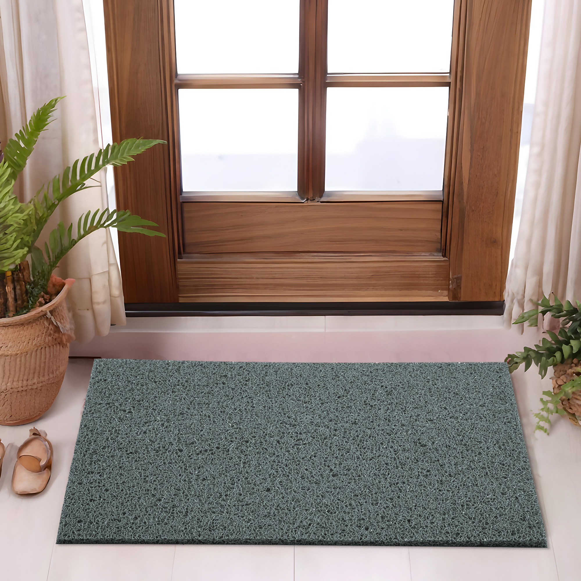 Kuber Industries 16x24 Inch Rubber PVC Water Absorbing Front Floor Mat  Door Mats for Home Entrance Large  Door MatsRugs for Office Bedroom  Kitchen  Anti Slip PaydanFoot Mat  Grey