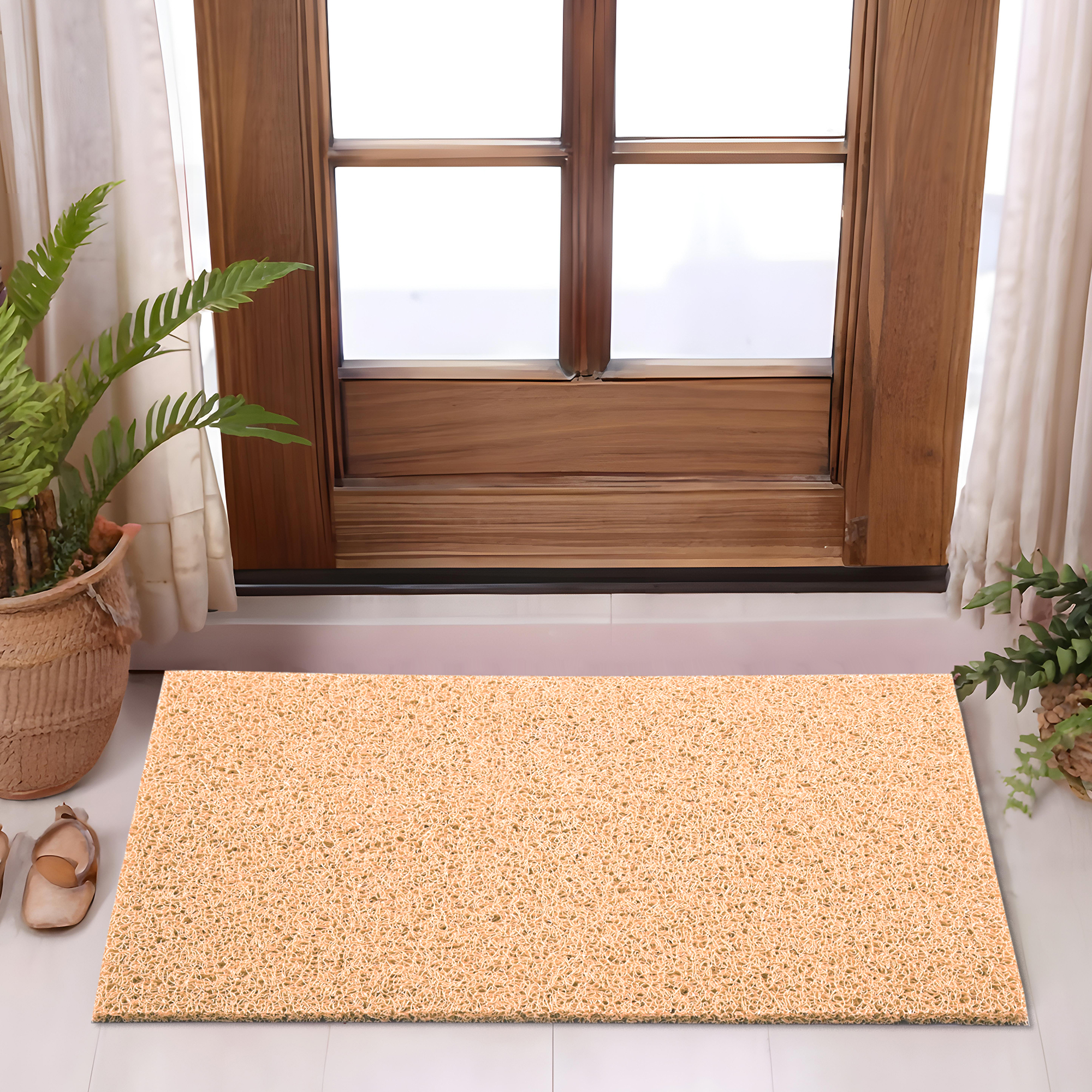 Kuber Industries 16x24 Inch Rubber PVC Water Absorbing Front Floor Mat  Door Mats for Home Entrance Large  Door MatsRugs for Office Bedroom  Kitchen  Anti Slip PaydanFoot Mat  Cream