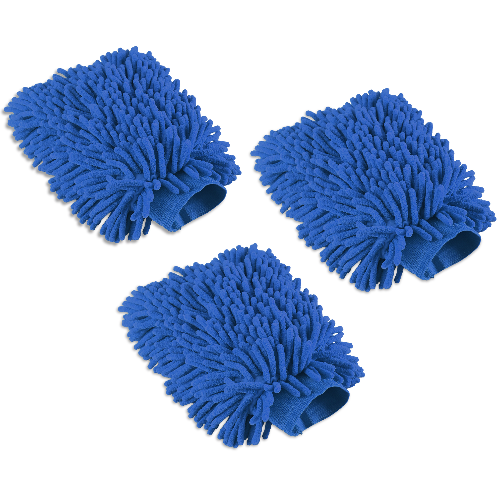 Kuber Industries  Microfiber Double Sided 50GSM Car Washing Gloves  Super Absorbent Chenille Mitt Gloves - Perfect Wash Cleaning for Bike Auto Cars Interior and Exterior  Blue