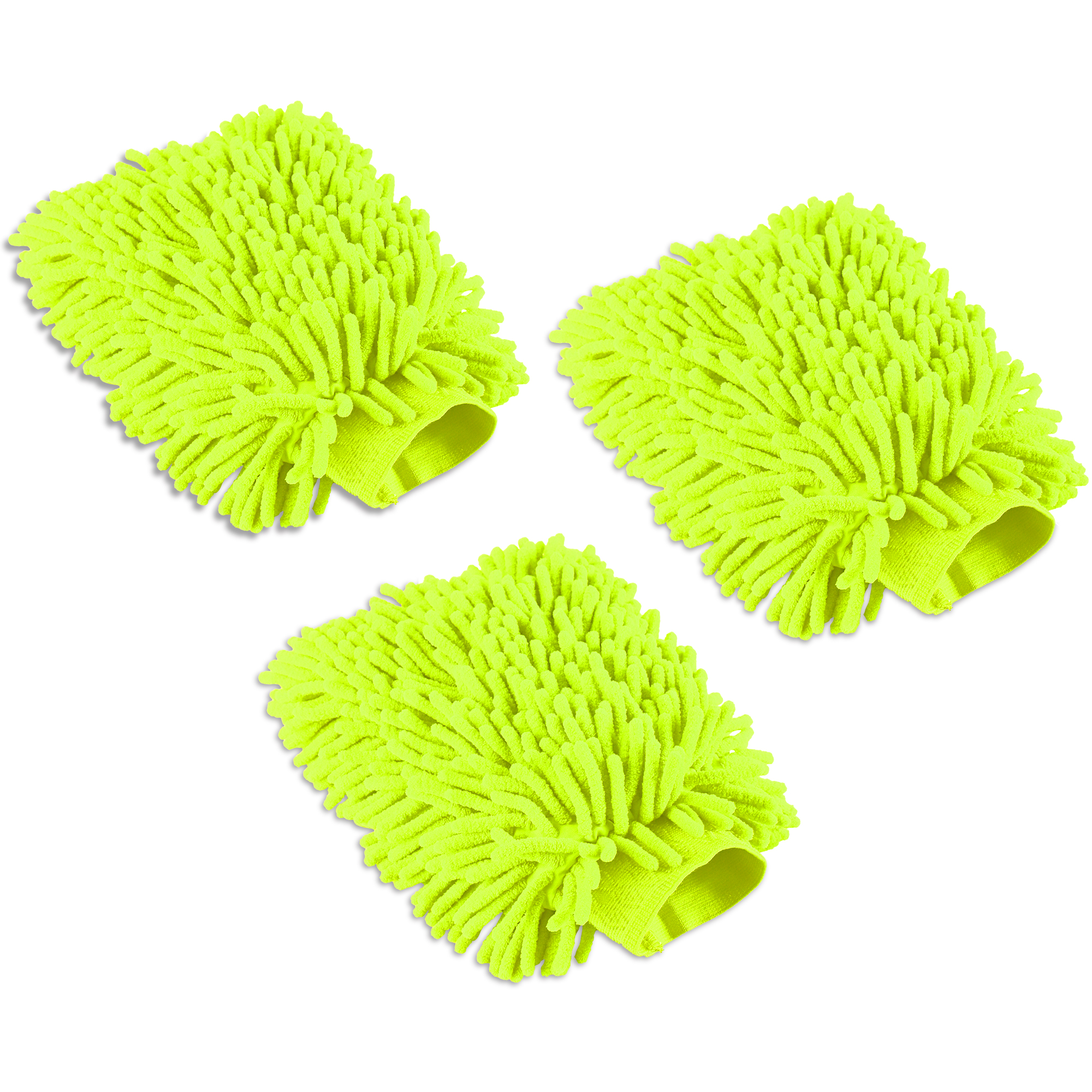 Kuber Industries  Microfiber Double Sided 50GSM Car Washing Gloves  Super Absorbent Chenille Mitt Gloves - Perfect Wash Cleaning for Bike Auto Cars Interior and Exterior  Green