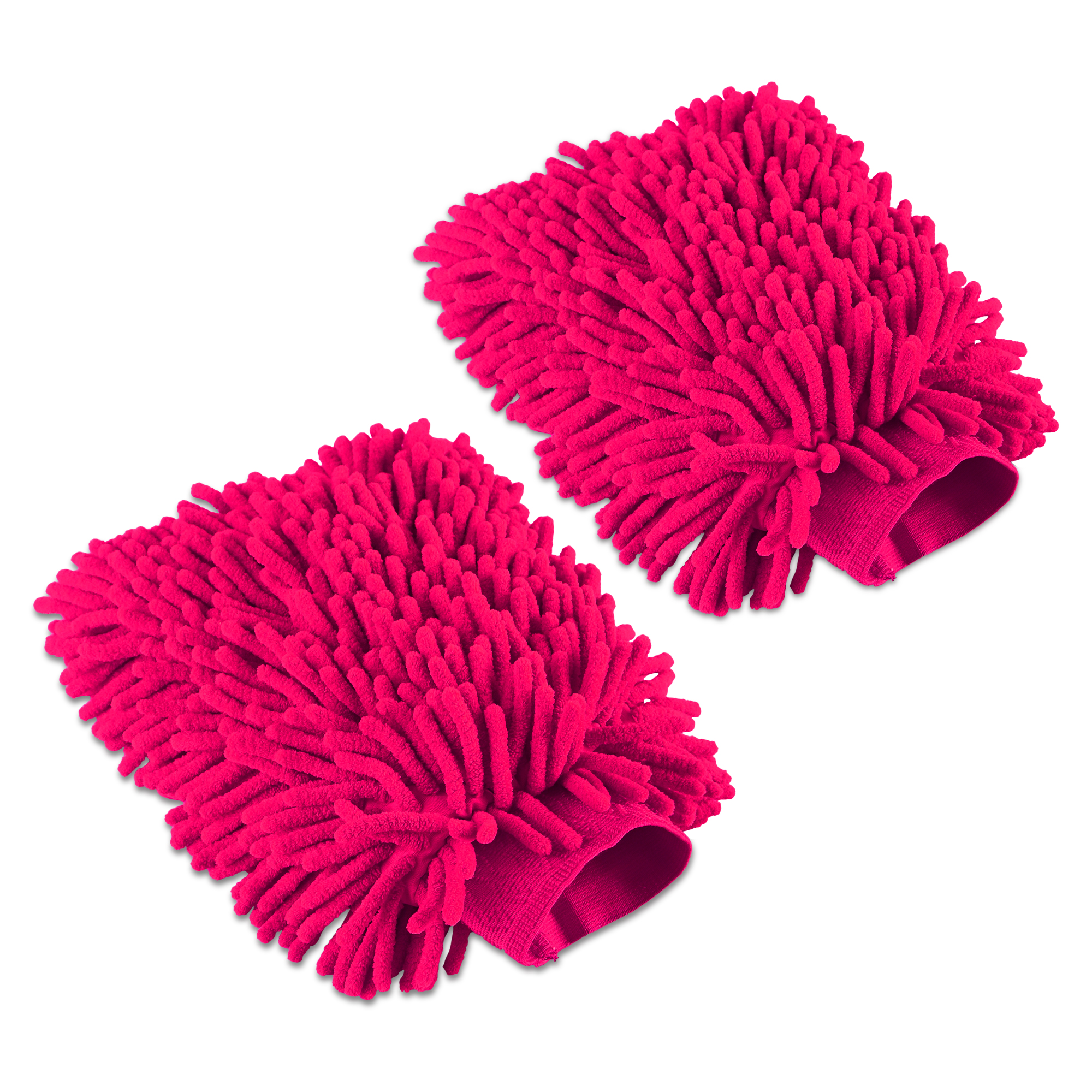 100GSM Microfiber Double Sided car washing gloves  Super Absorbent Chenille Mitt Gloves Perfect Wash Cleaning for Bike Auto Cars Interior and Exterior  Pink
