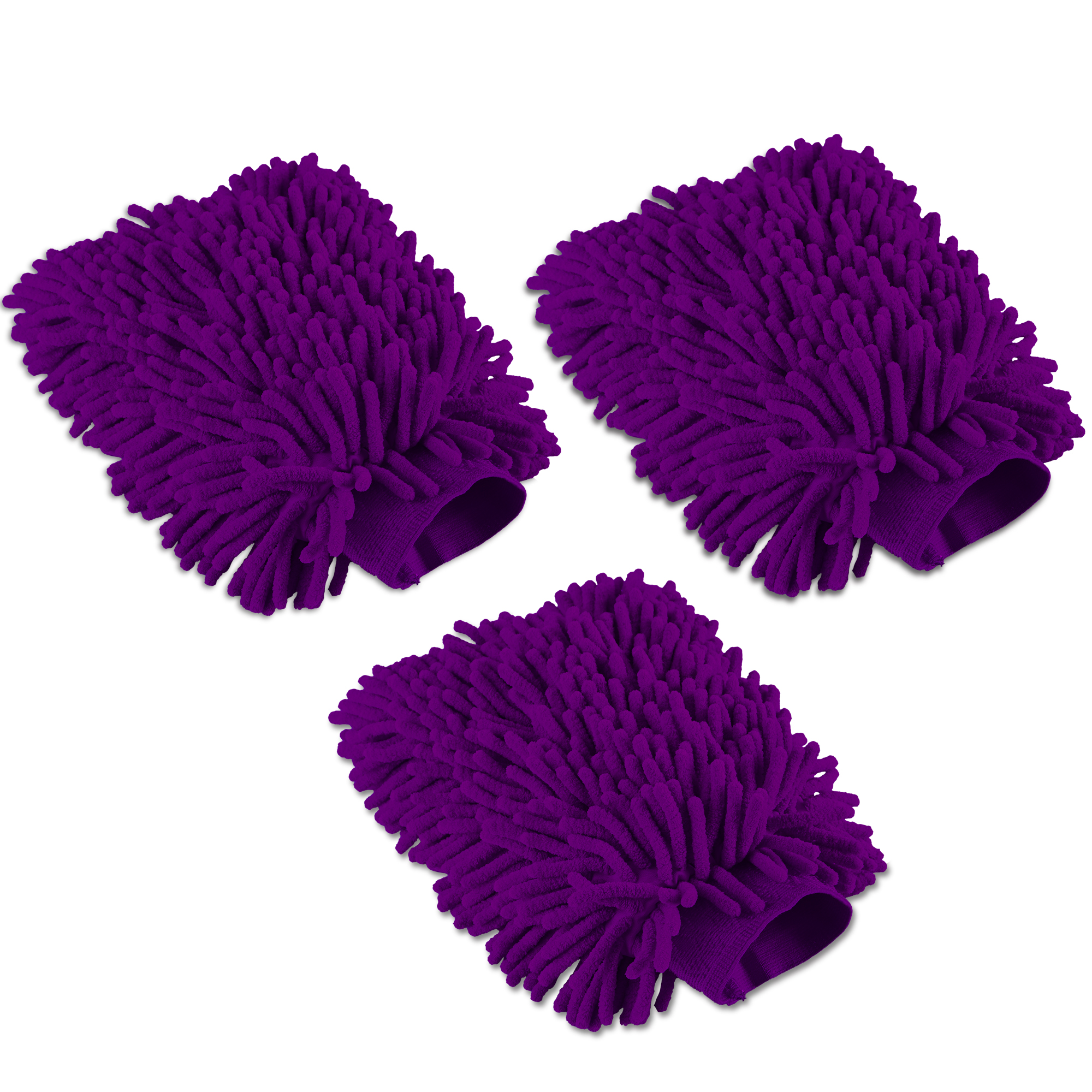 Kuber Industries 100GSM Microfiber Double Sided car washing gloves  Super Absorbent Chenille Mitt Gloves Perfect Wash Cleaning for Bike Auto Cars Interior and Exterior  Purple