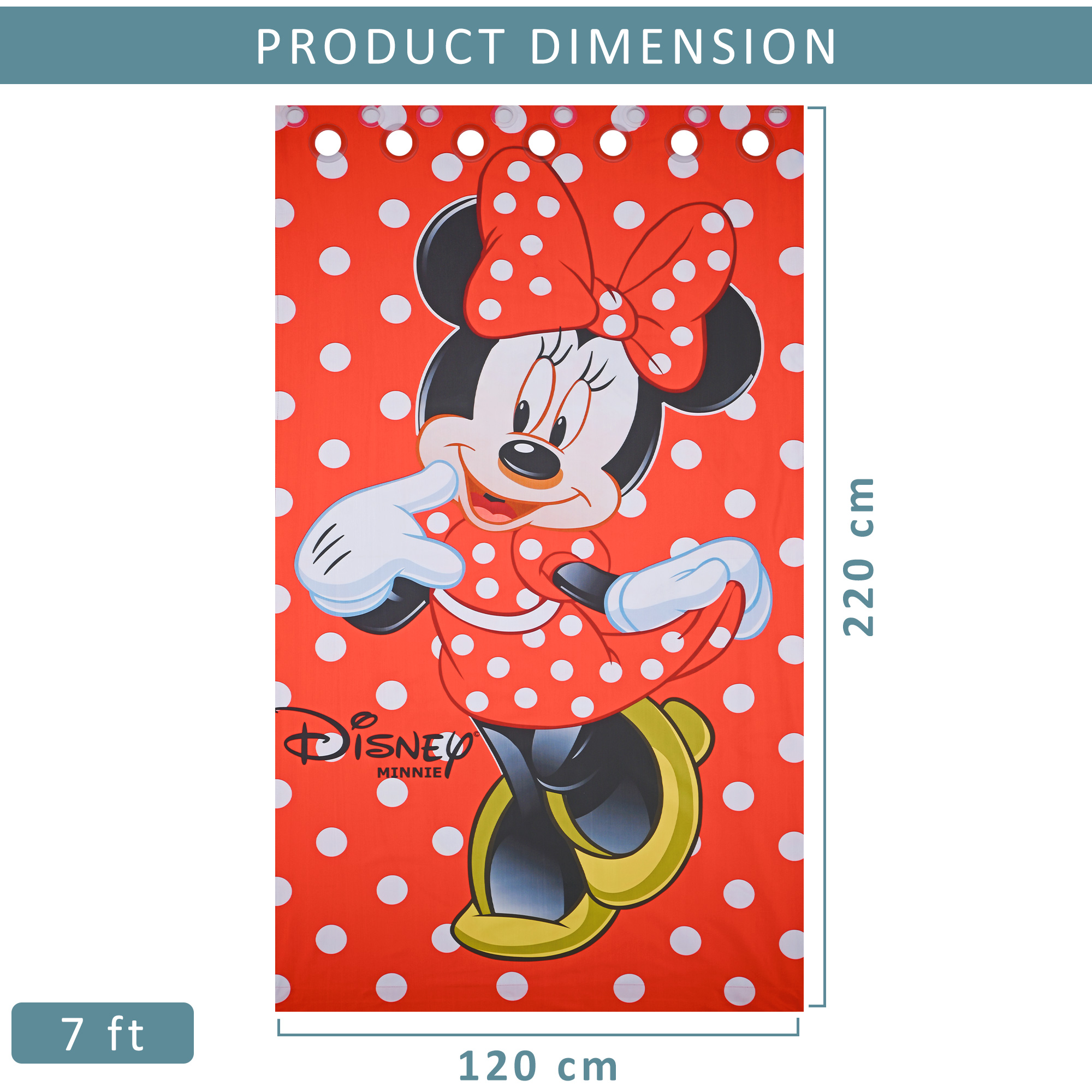 Kuber Industries Decorative Door Curtains 7 Feet for Home  Living Room with Eyelet Rings  Aesthetic Pardaa  Door Decoration Sheet Curtain  Disney Mickey Print - Red