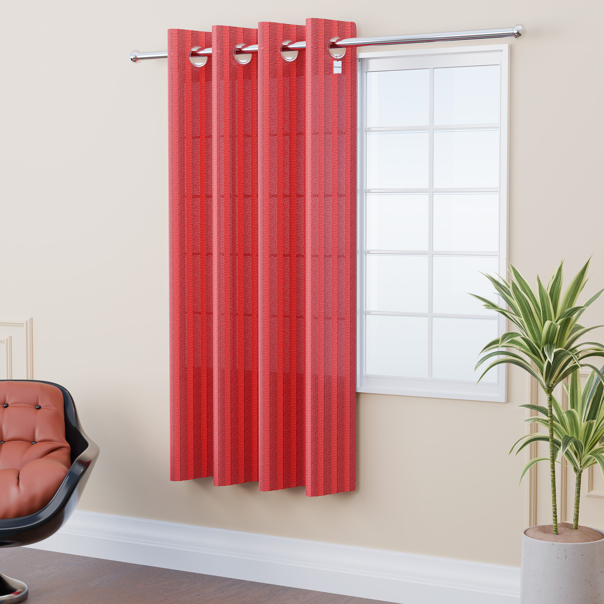 Kuber Industries 5 Feet Decorative Net Curtain for Windows  Khidki Ke Parde for Living Room Home  Office  Screen Parde for Door Balcony  Open Kitchen  Lining - Maroon