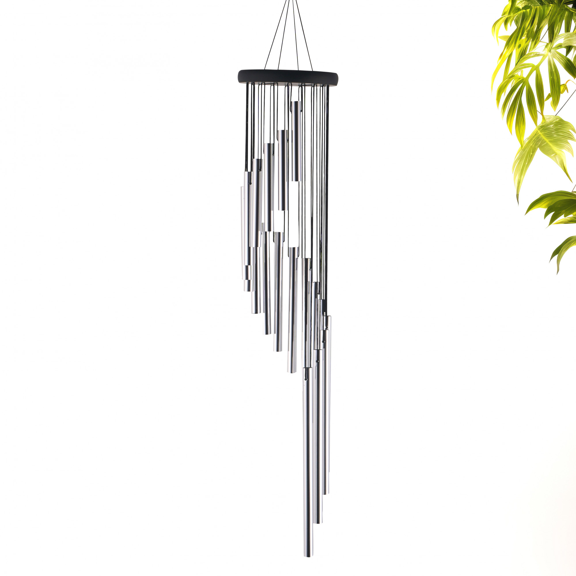 18 Pipes Musical Wind Chimes for Balcony  Aluminium Wind Chimes for Home Positive Energy for Living Room  Home Decor Hanging Items  Silver