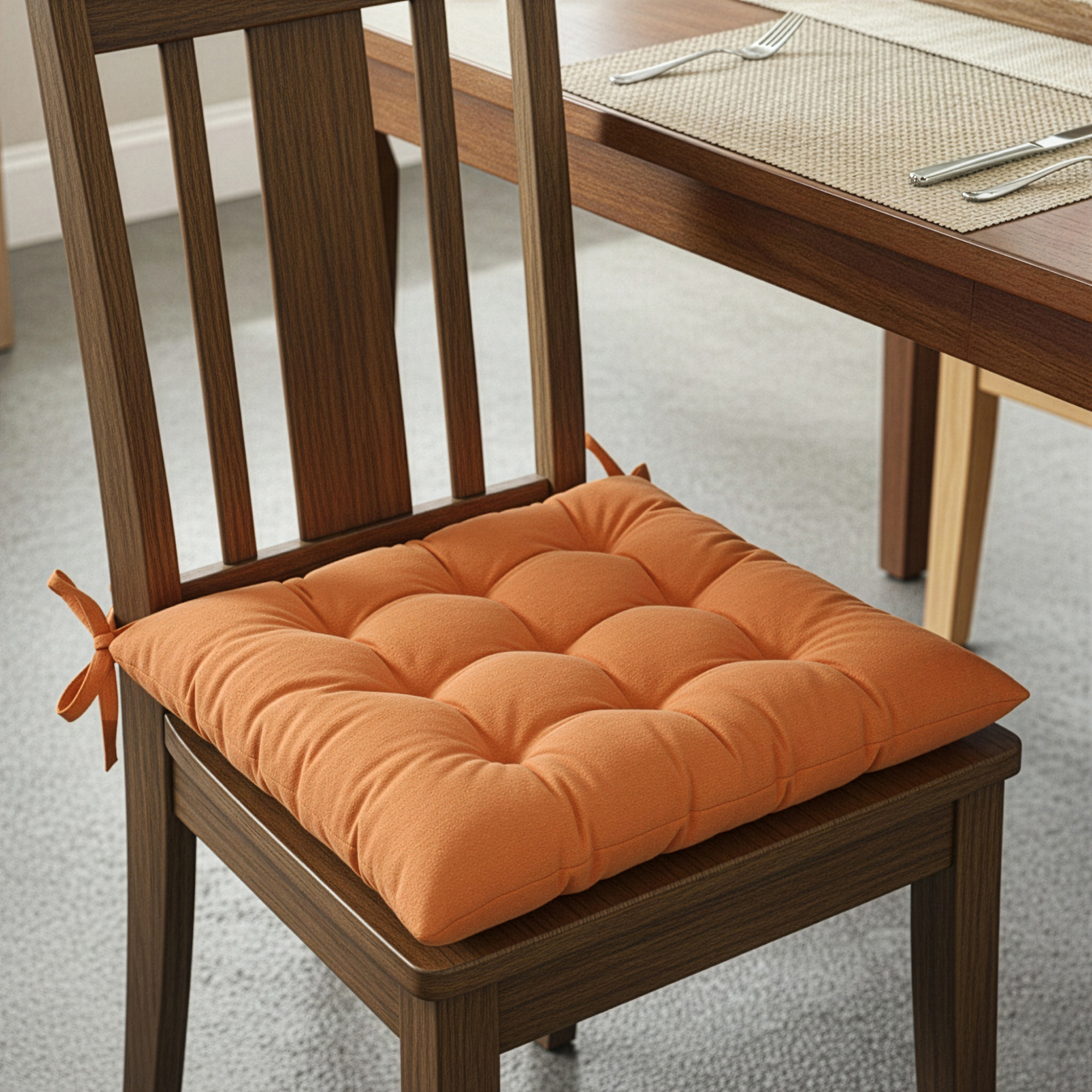 16 Inch Heavy Velvet Chair Pad Cushion with Drawstrings for Dining Office  Home  Soft Seat Pad  Support for Long Sitting  Golden