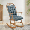 18x48 Inch Microfiber Comfy Long Rocking Chair Cushion with Ties | Bench Back Thick Seat Pad Comfortable Handmade Quilts | Gray