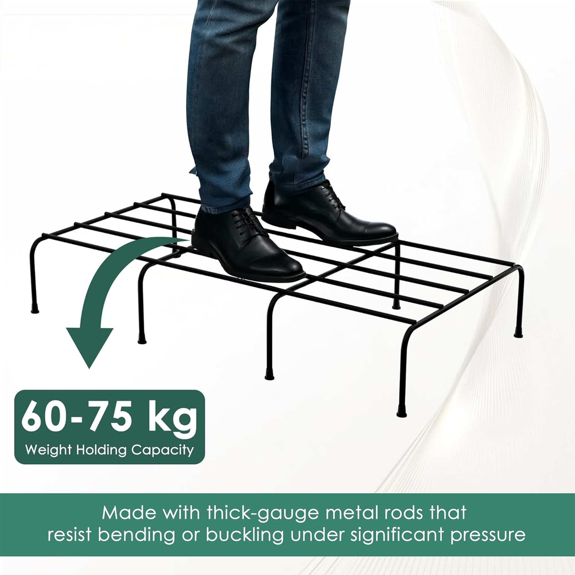 2 Pcs Metal 24 Inch Planter Stand with Green Grass Included  Decorative Plants Pot Holder for Balcony Garden Home Indoor  Outdoor  Black