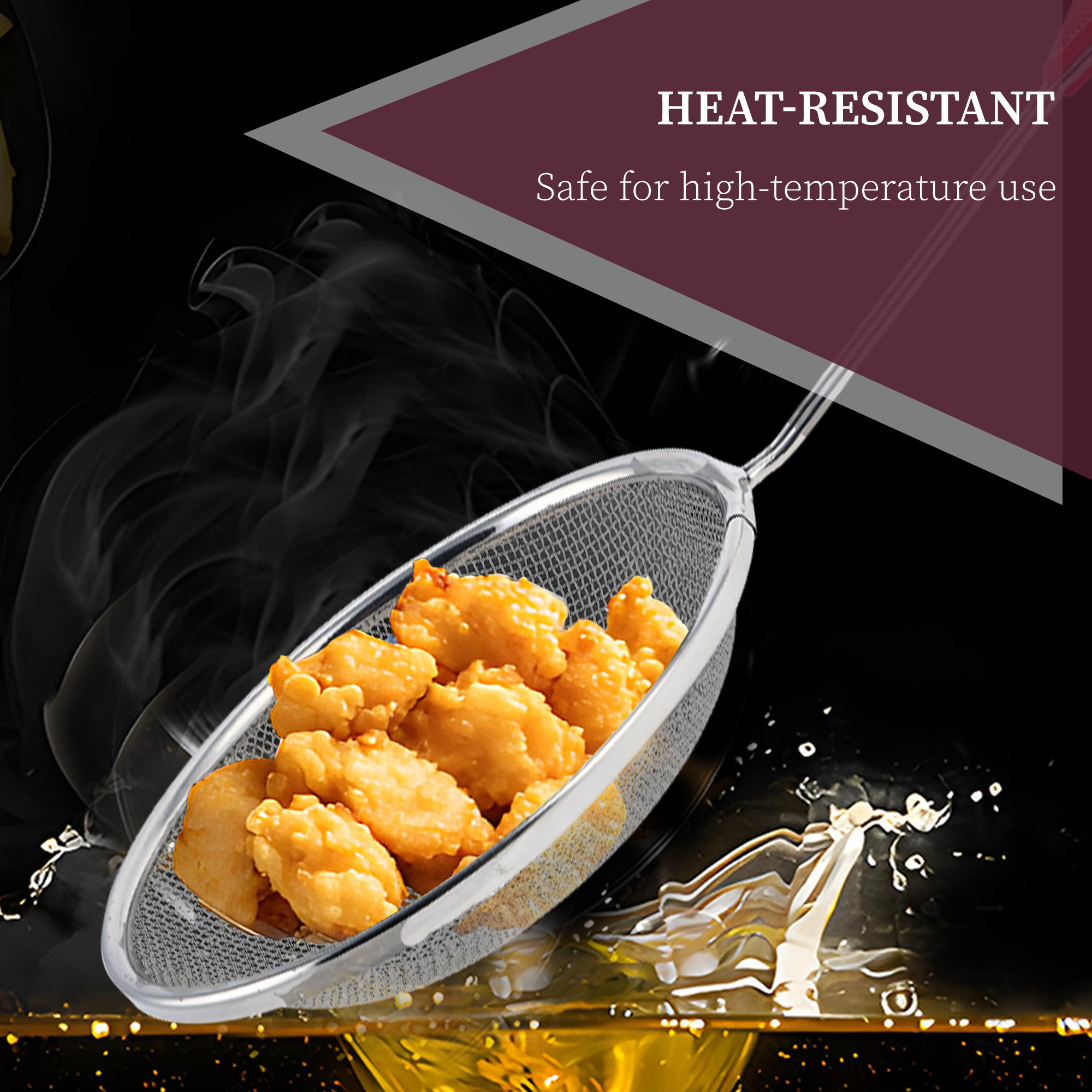 2 Pcs Stainless Steel Soup  Juice StrainerLiquid Filter for Kitchen Use  Size- 56 Inch Mesh Poori Strainer for Kitchen  Jhara for Draining Cooking  Silver