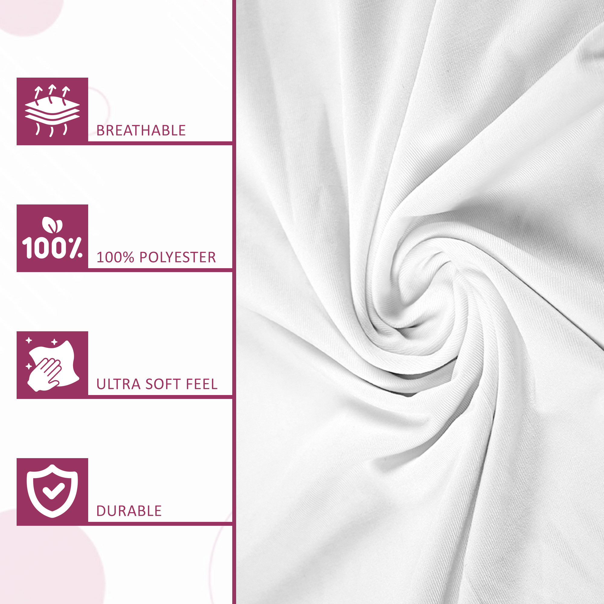 2 Pcs Stretchable Tea Table Chair Cover  Easy To Install  Machine Washable Chair Protector Seat Slipcover For Kitchen  Living Room  Plain - White