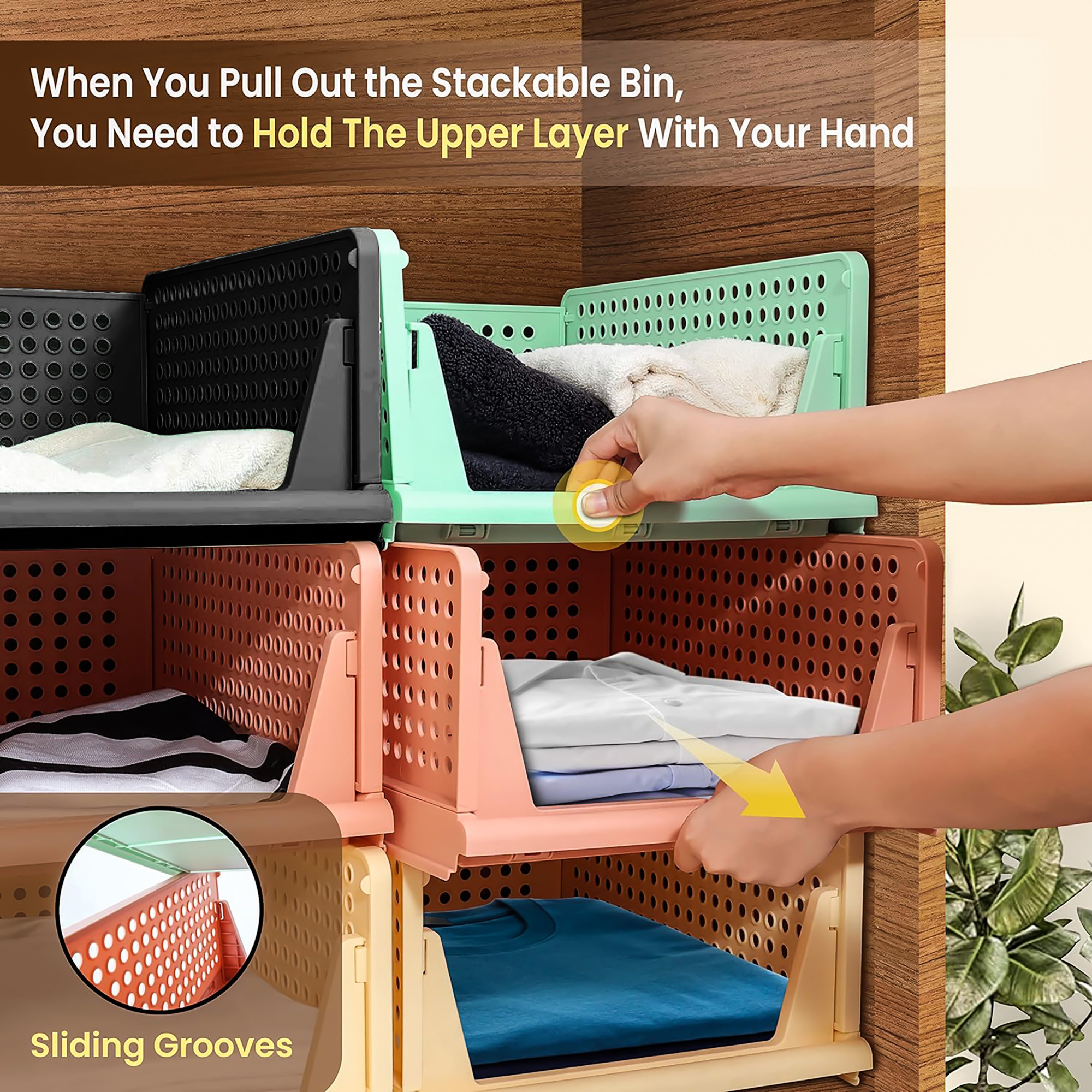 2 Piece Set Storage Organizer  Wardrobe Organizer For Clothes  Cloth Organizer  Foldable Shirt Stacker Box  Cloth Box for Almirah  Closet Storage Basket  Large  Black