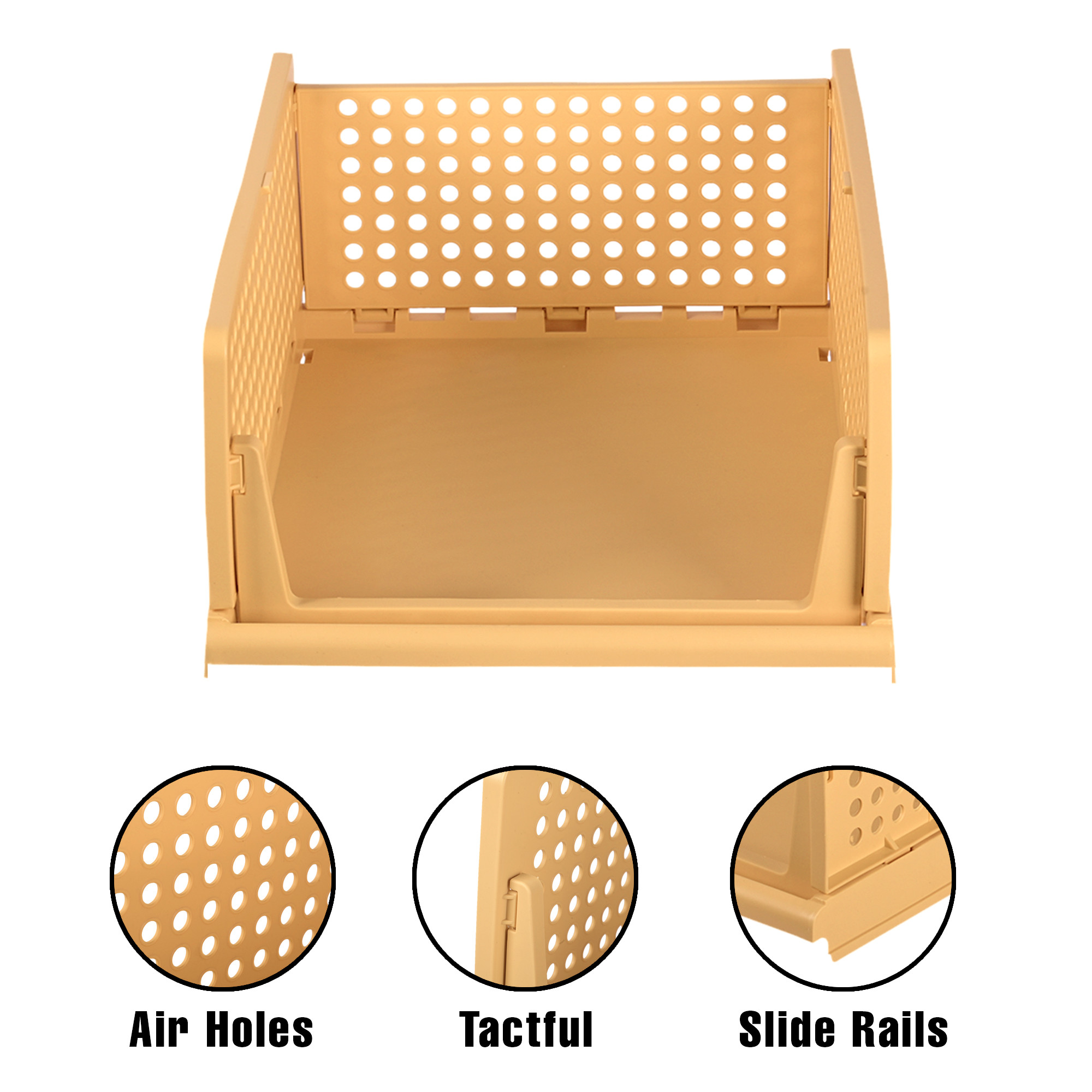 2 Piece Set Storage Organizer  Wardrobe Organizer For Clothes  Cloth Organizer  Foldable Shirt Stacker Box  Cloth Box for Almirah  Closet Storage Basket  Large  Ivory