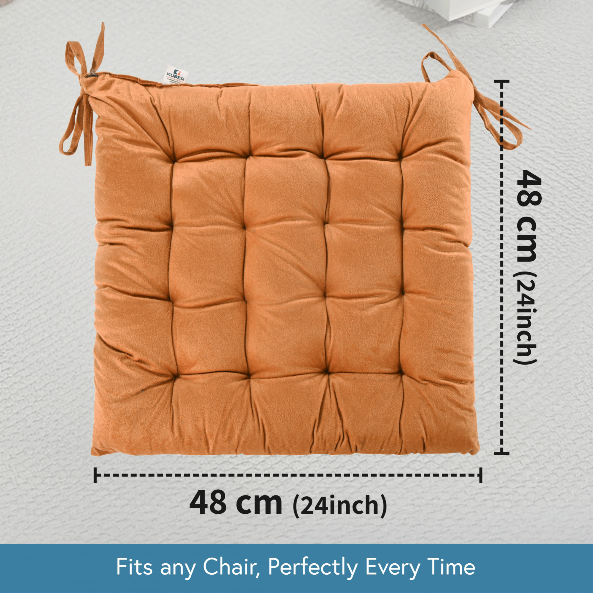 24 Inch Square Velvet Cozy Floor Cushion Pad with Straps  Tatami Tufted Cushion  Comfortable Sitting Large Pillows Seating for Adults  Golden