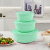 3 Pcs Multipurpose Storage Container Set | Capacity - 3000, 1800, 1000 ML | BPA-Free | Airtight Food Containers for Kitchen | Florence - Green