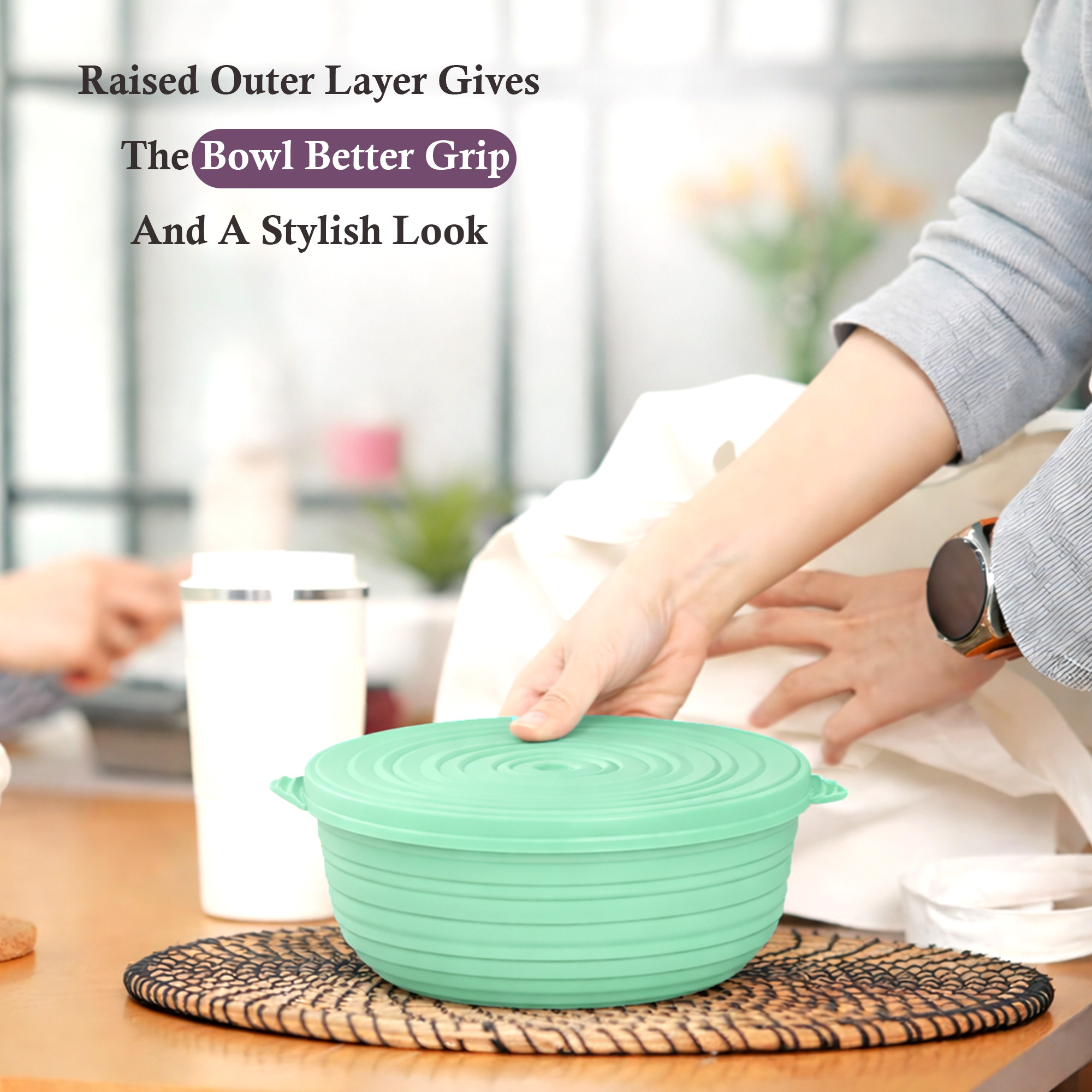 3 Pcs Multipurpose Storage Container Set  Capacity - 3000 1800 1000 ML  BPA-Free  Airtight Food Containers for Kitchen  Florence - Green