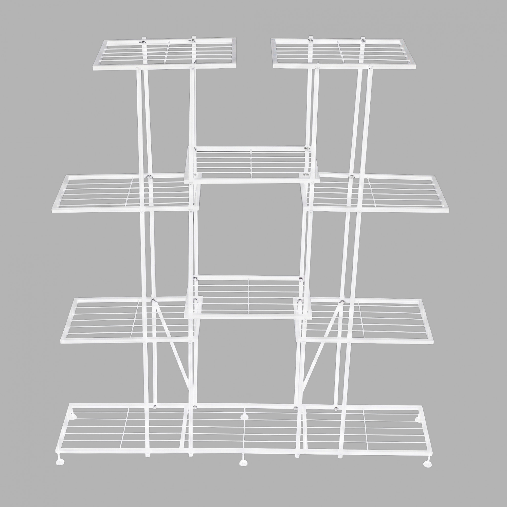 4 Tier Planter Stand Rustproof for Home Decor  9 Seperated Shelf for Living Room Balcony Garden Indoor Plants  Outdoor  White