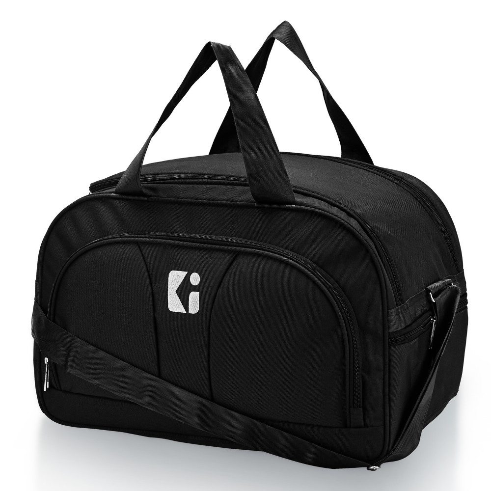 Image of 55 LTR Rexine Duffle Bag with 3 Soft-sided Cabin &amp; Adjustable Shoulder Strap | Spacious Compartment for Travel Luggage Bag | Black