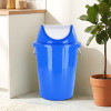 61 LTR Plastic Swinging Lid Dustbin for Home | Multipurpose Large Garbage Waste Bin with Handle for Indoor &amp; Outdoor | White &amp; Blue