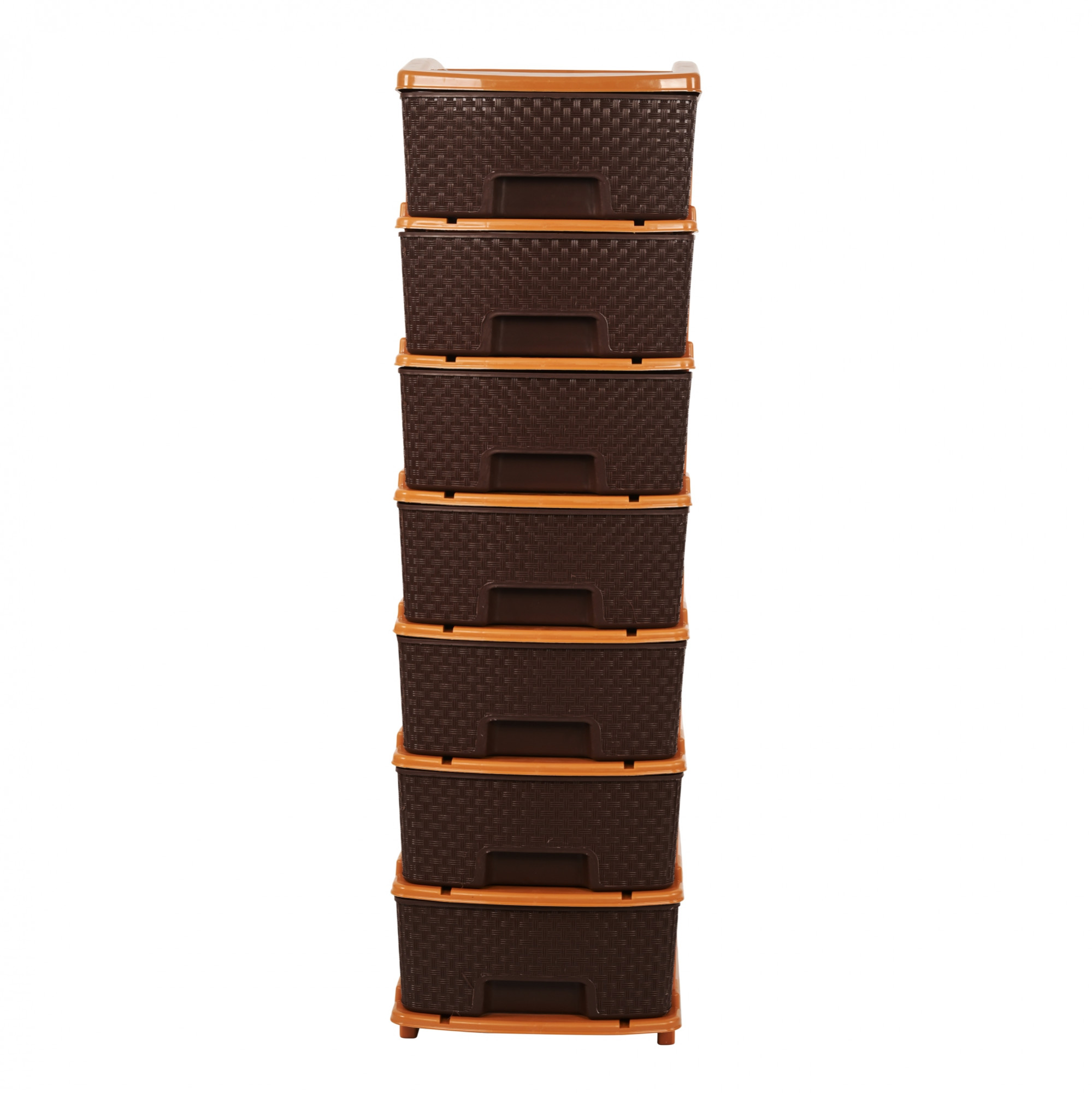 7-Layer  57 Ltr Modular Drawer Storage Organizer  Easy-to-Clean Books Clothes  Toys Organizer for Kids Room Bathroom  Parlour  Chocolate Brown