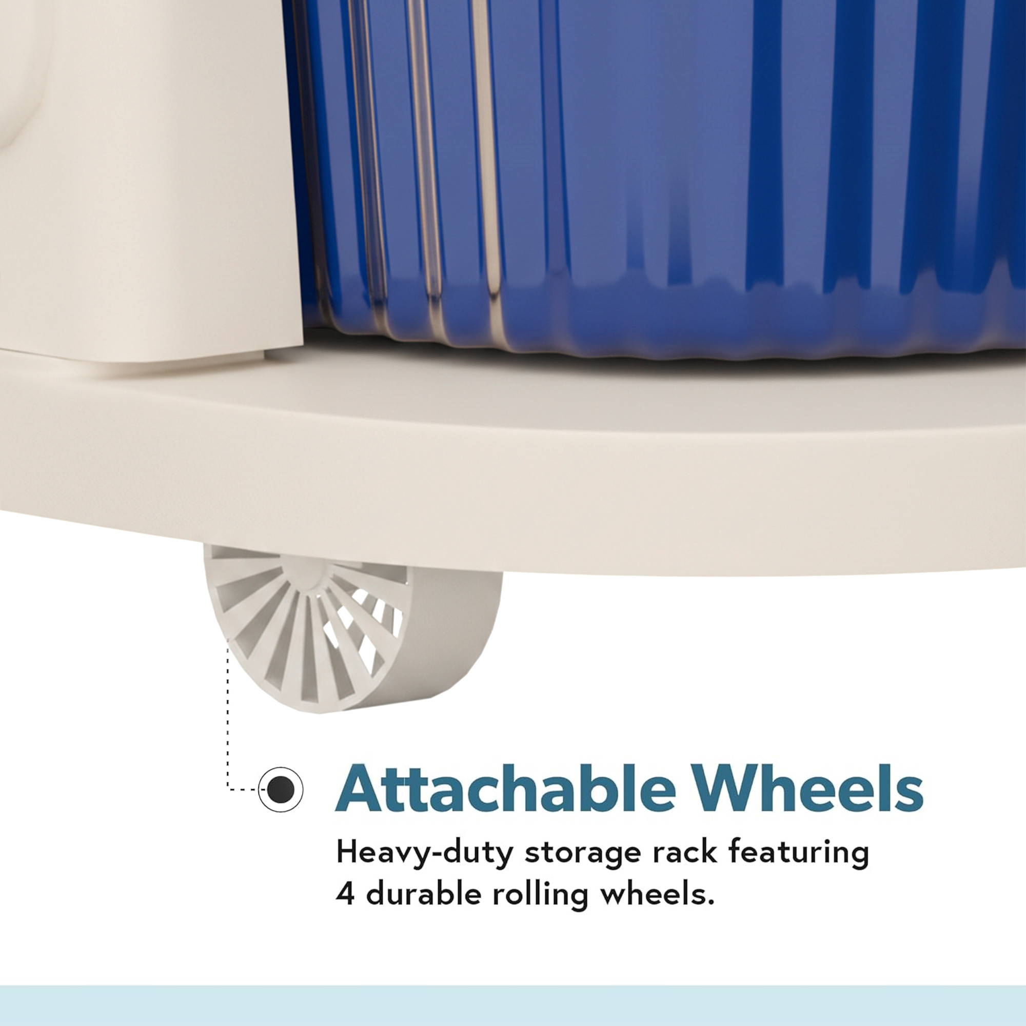 7 Tier Plastic Storage Drawer Cabinet with Side BasketHooksIntegrated Handle  Wheels  Modular System for Storage in Home  Ivory  Blue