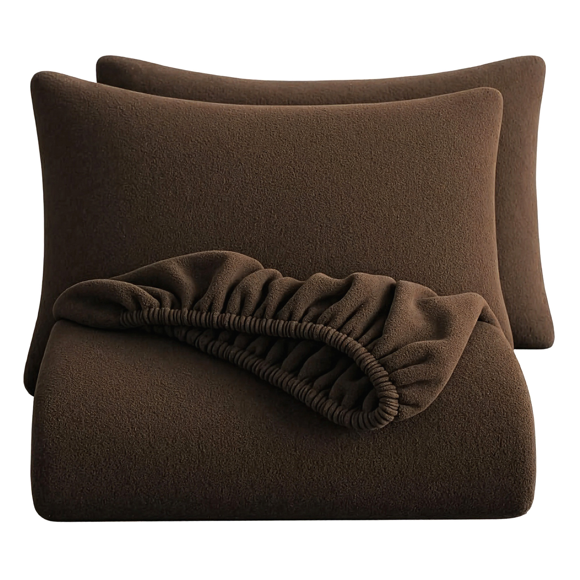 78x72 Inch Heavy Warm Fitted Double Bedsheet with 2 Pillow Covers  Ultra soft Double Bed Cozy  Wrinklefree Bedsheet for Bed  Coffee