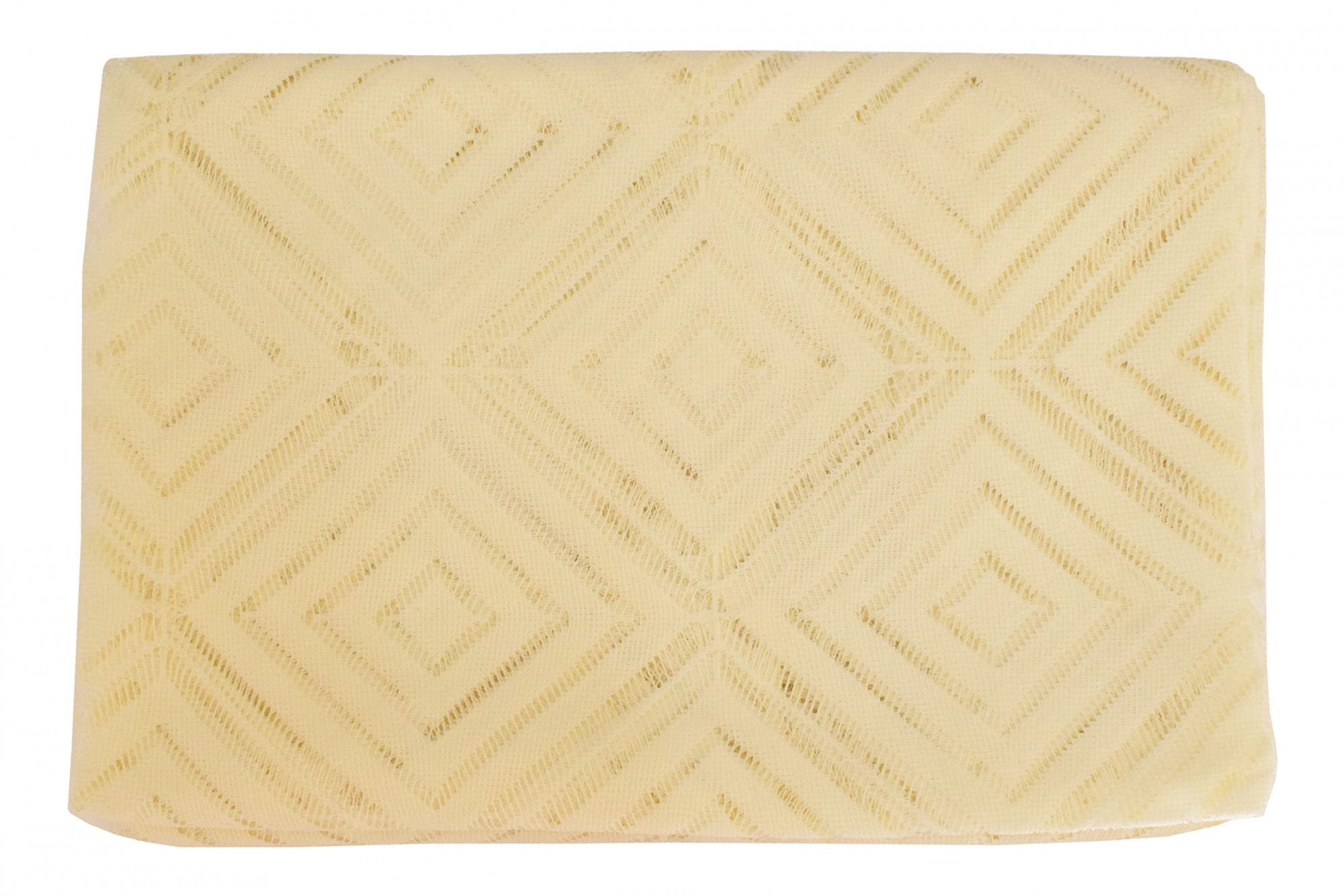 Argyle Printed Cotton 4 Seater Center Table Cover40x60 Cream-44KM023