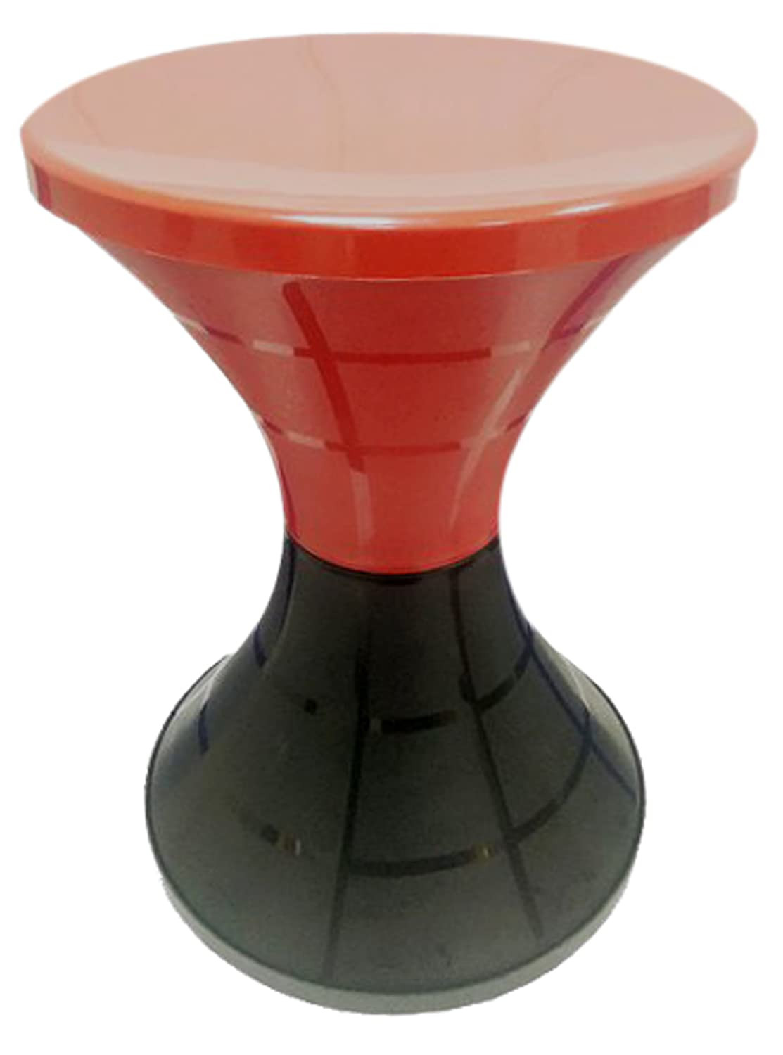 Damroo Style Both Sided Plastic Sitting Stool For Indoor  Outdoor Black  Orange