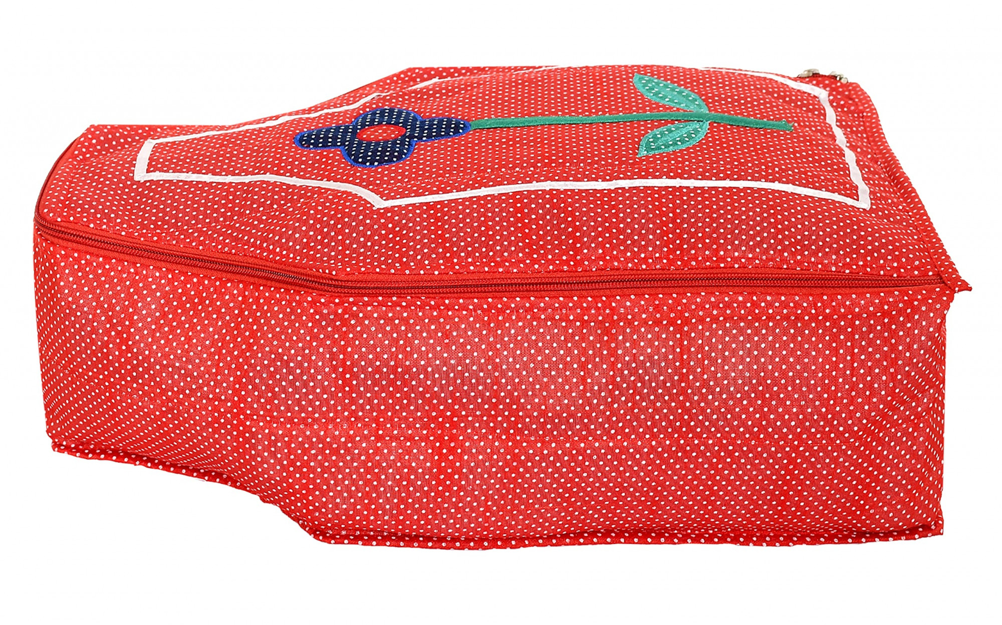 Dot Printed Blouse Cover Clothes Storage Bag Garments Organiser for Wardrobe-Pack of 2 Red