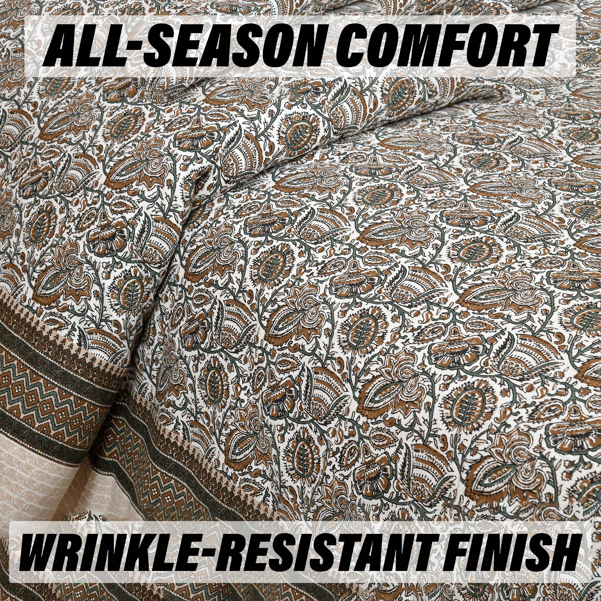 Double Bedsheet with 2 Pillow Covers  160 TC Premium Cotton Bedsheet for Double Bed  Bedsheet for Living Room-Home  Hotels  Dezier Bell Print  90x108 Inch  Beige