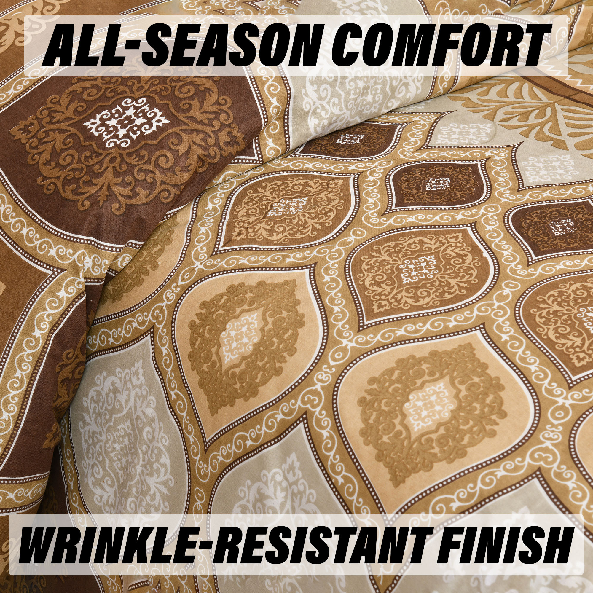 Double Bedsheet with 2 Pillow Covers  160 TC Premium Cotton Bedsheet for Double Bed  Bedsheet for Living Room-Home  Hotels  Kaleen Leaf Flower  100x108 Inch  Brown