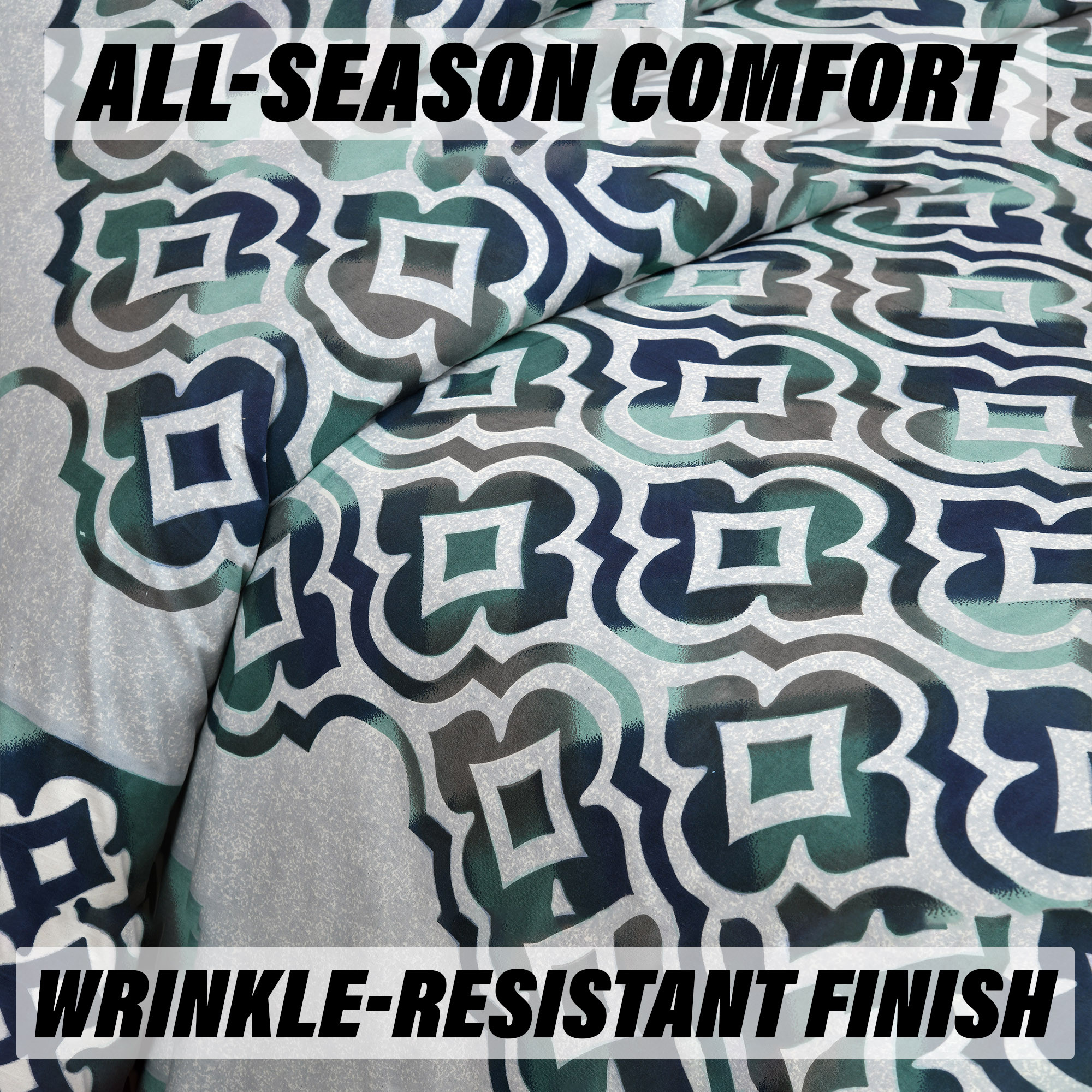 Double Bedsheet with 2 Pillow Covers  160 TC Premium Cotton Bedsheet for Double Bed  Bedsheet for Living Room-Home  Hotels  Rusty Star Flower  100x108 Inch  Green