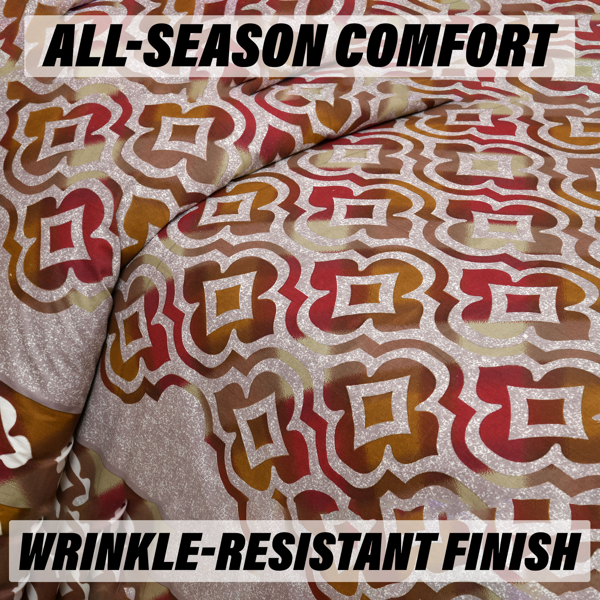 Double Bedsheet with 2 Pillow Covers  160 TC Premium Cotton Bedsheet for Double Bed  Bedsheet for Living Room-Home  Hotels  Rusty Star Flower  100x108 Inch  Brown